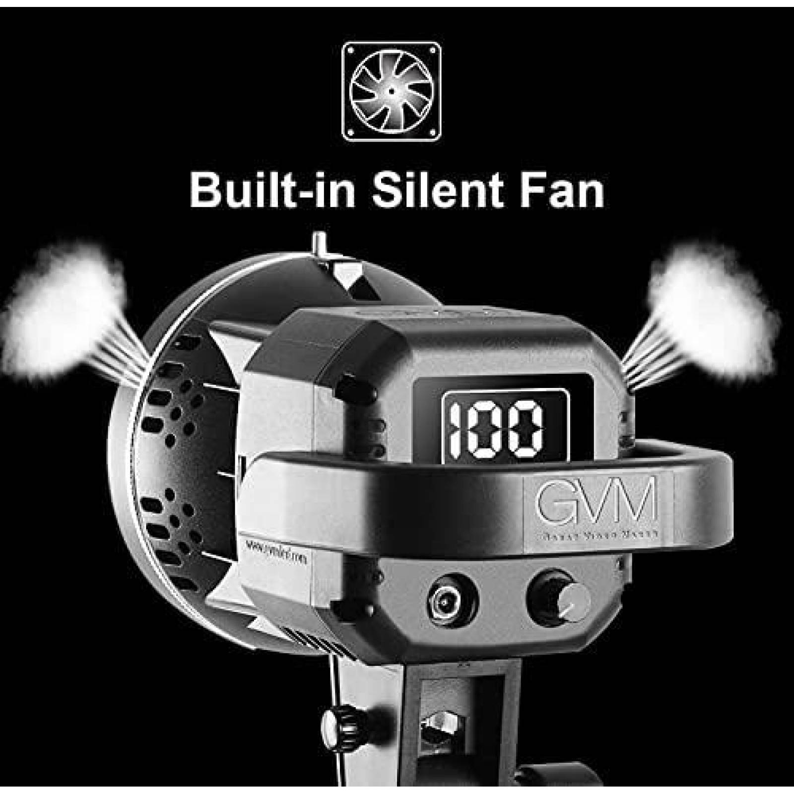 Kit de iluminacion Softbox GVM VC-P80S2 de fotografia -Negro