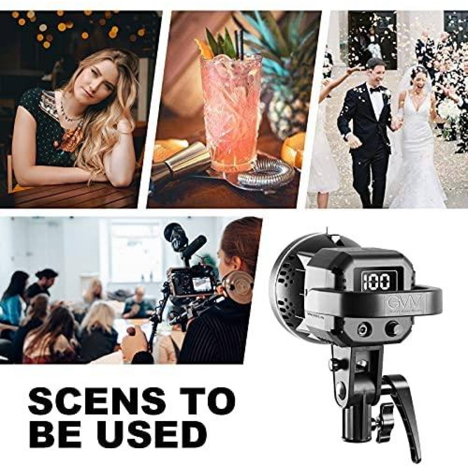 Kit de iluminacion Softbox GVM VC-P80S2 de fotografia -Negro