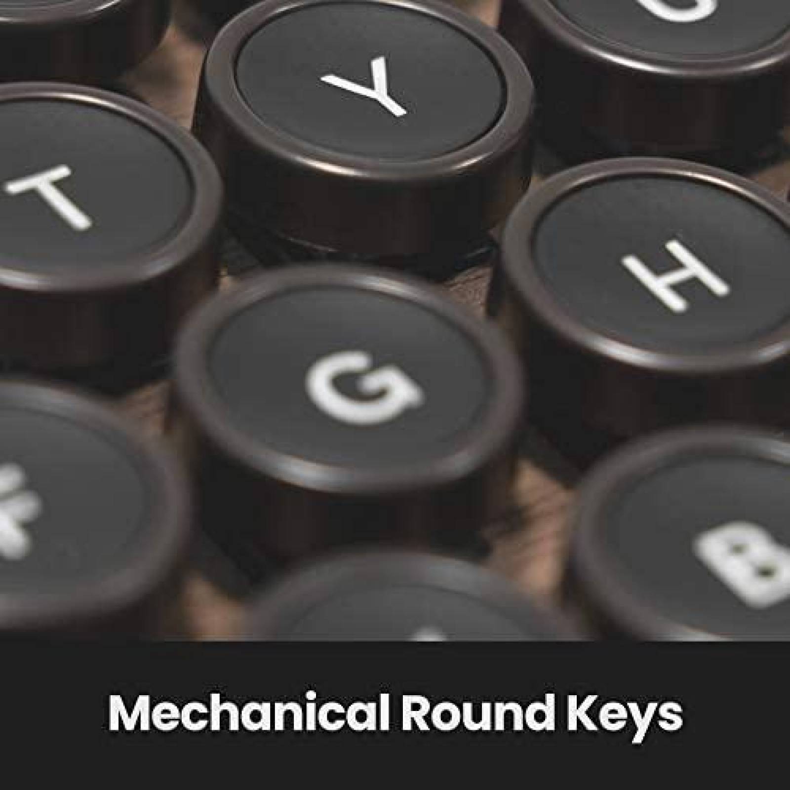 Teclado Azio Retro Compacto Mecanico Versatil -Cafe