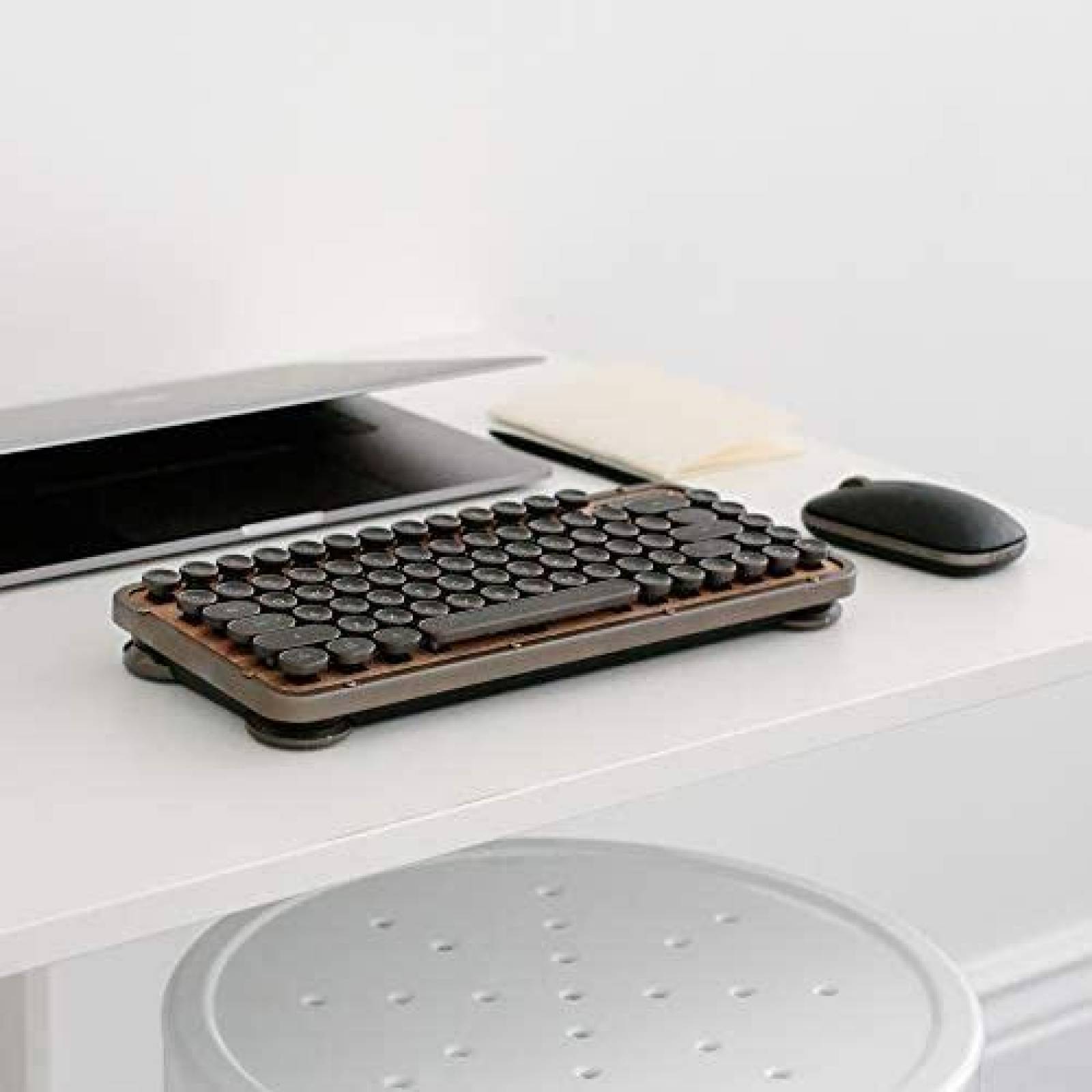 Teclado Azio Retro Compacto Mecanico Versatil -Cafe