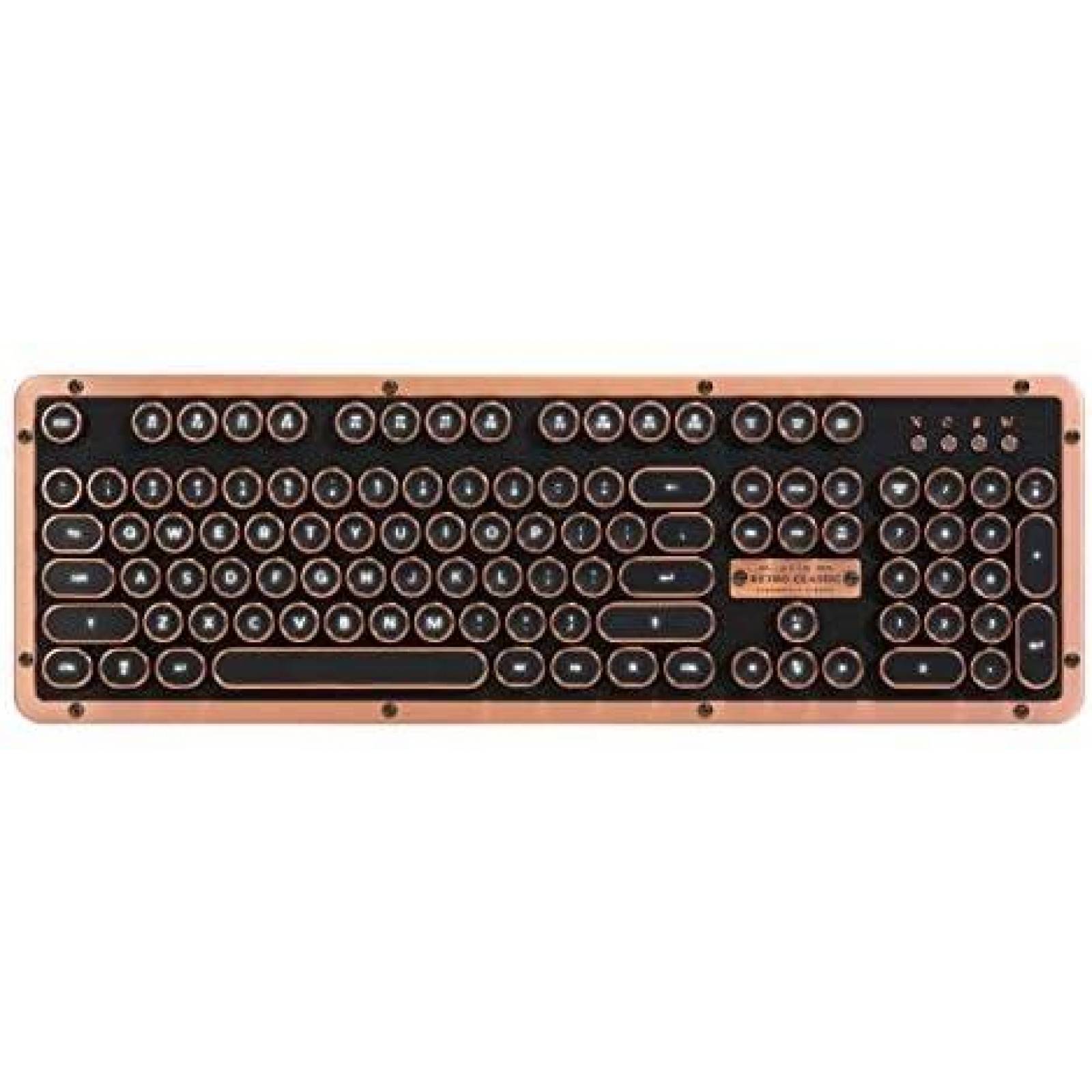 Teclado Azio Retro Bluetooth + USB Mecanico -Cafe