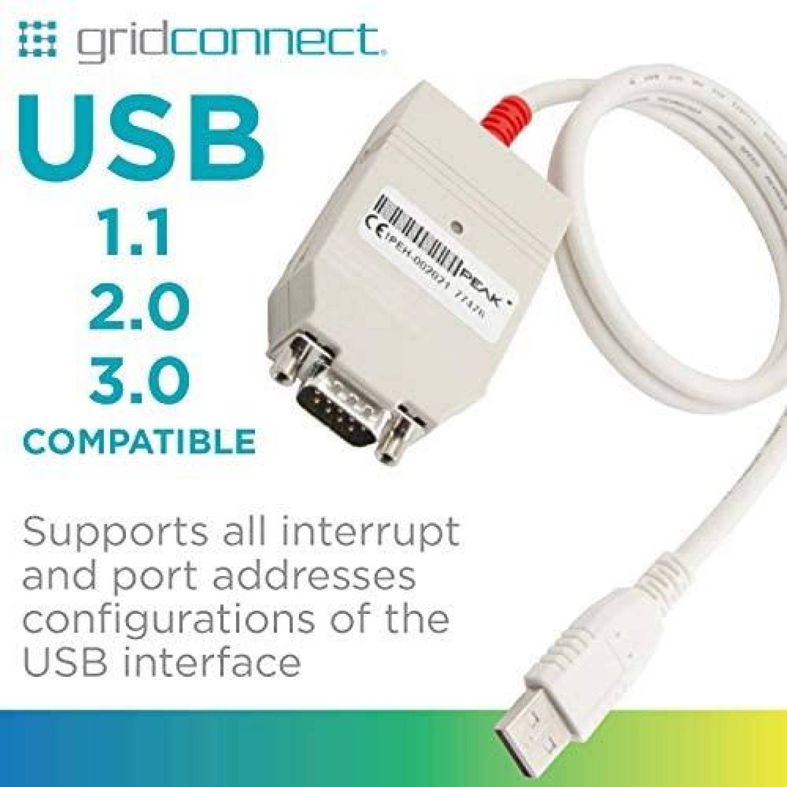 Adaptador Grid Connect PCAN- USB USB a CAN Sub-D de 9 Pines