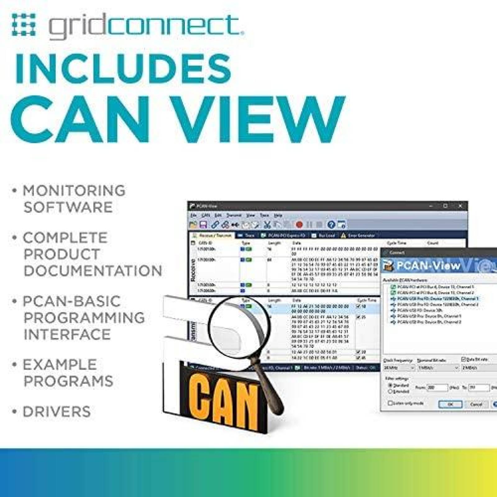 Adaptador Grid Connect PCAN- USB USB a CAN Sub-D de 9 Pines