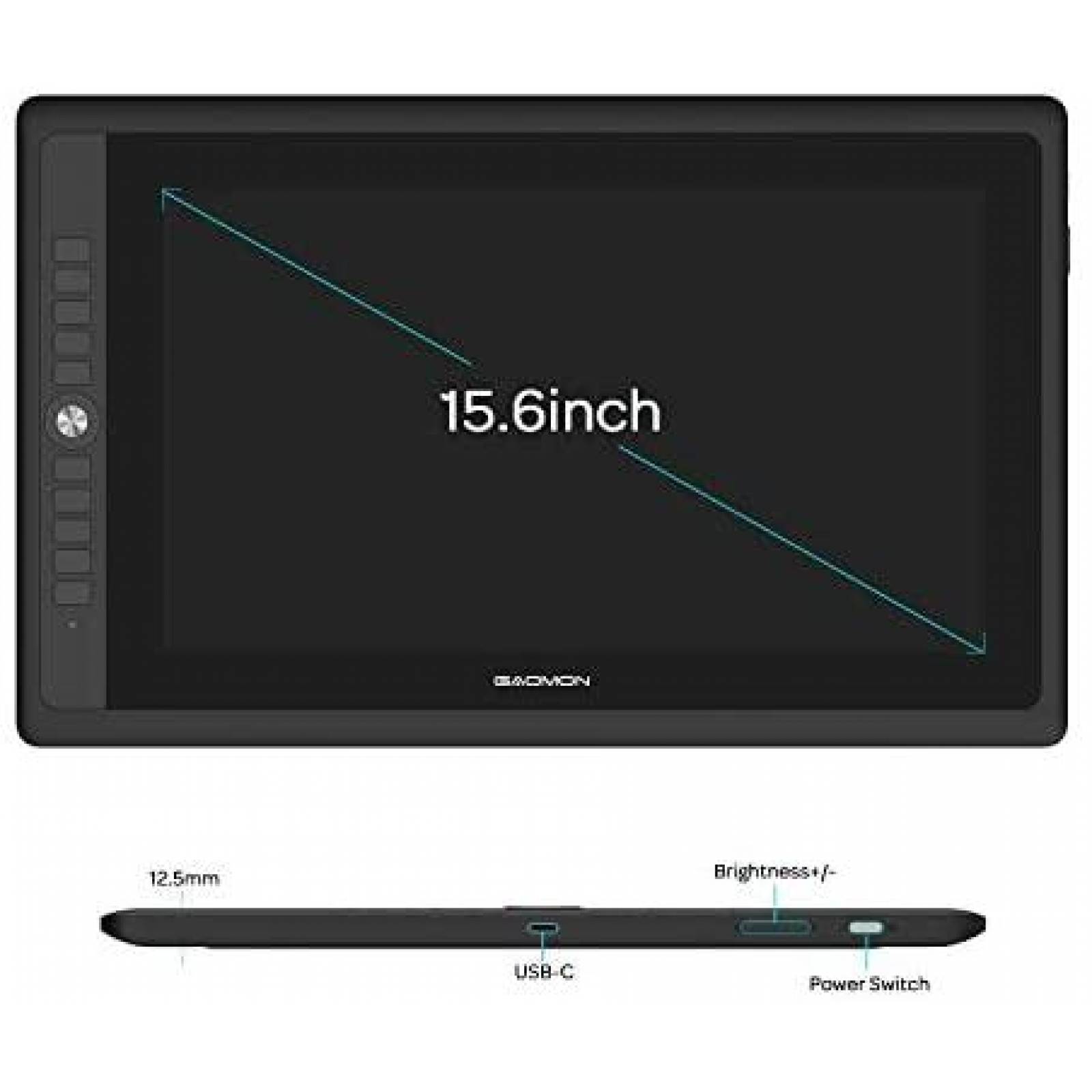 Tablet GAOMON PD156 Pro 15.6'' 9 teclas Express -Negro