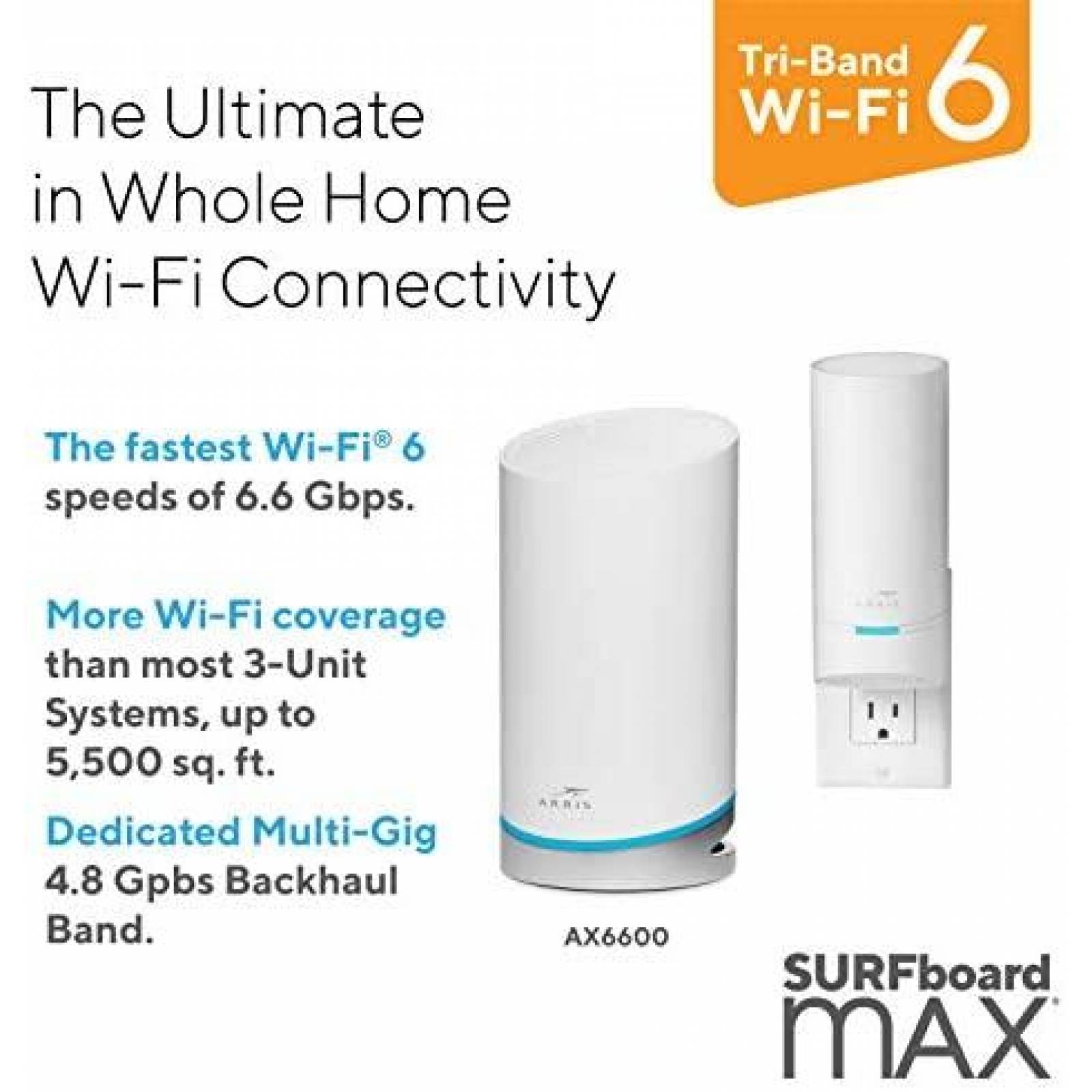 Router ARRIS Surfboard Sistema de malla Wi-Fi 6 -Blanco