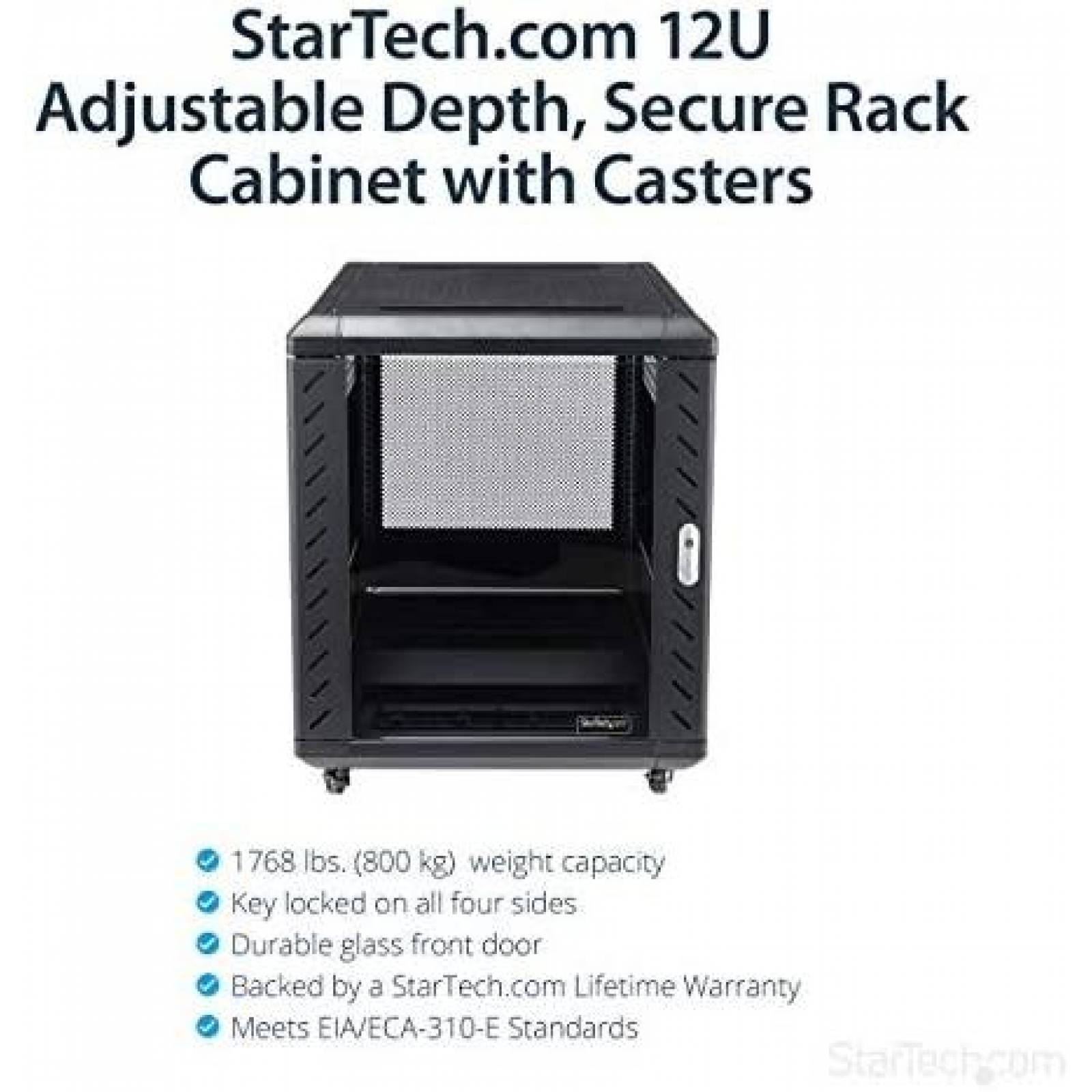 Gabinete para Computadora StarTech RK1236BKF 19'' -Negro