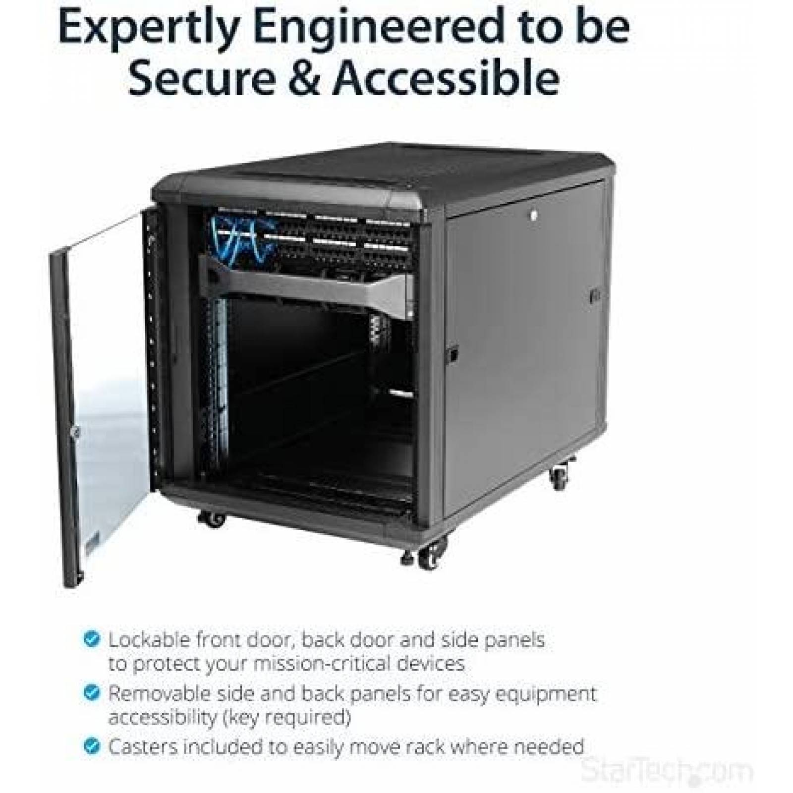 Gabinete para Computadora StarTech RK1236BKF 19'' -Negro