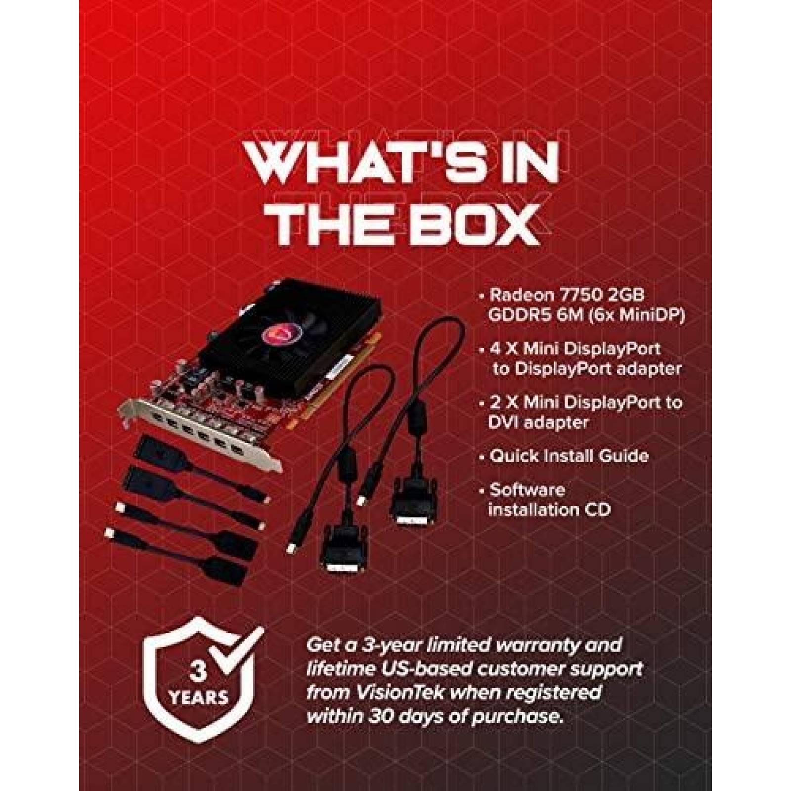 Tarjeta Grafica VisionTek Radeon HD 7750 2GB GDDR5 6 4k