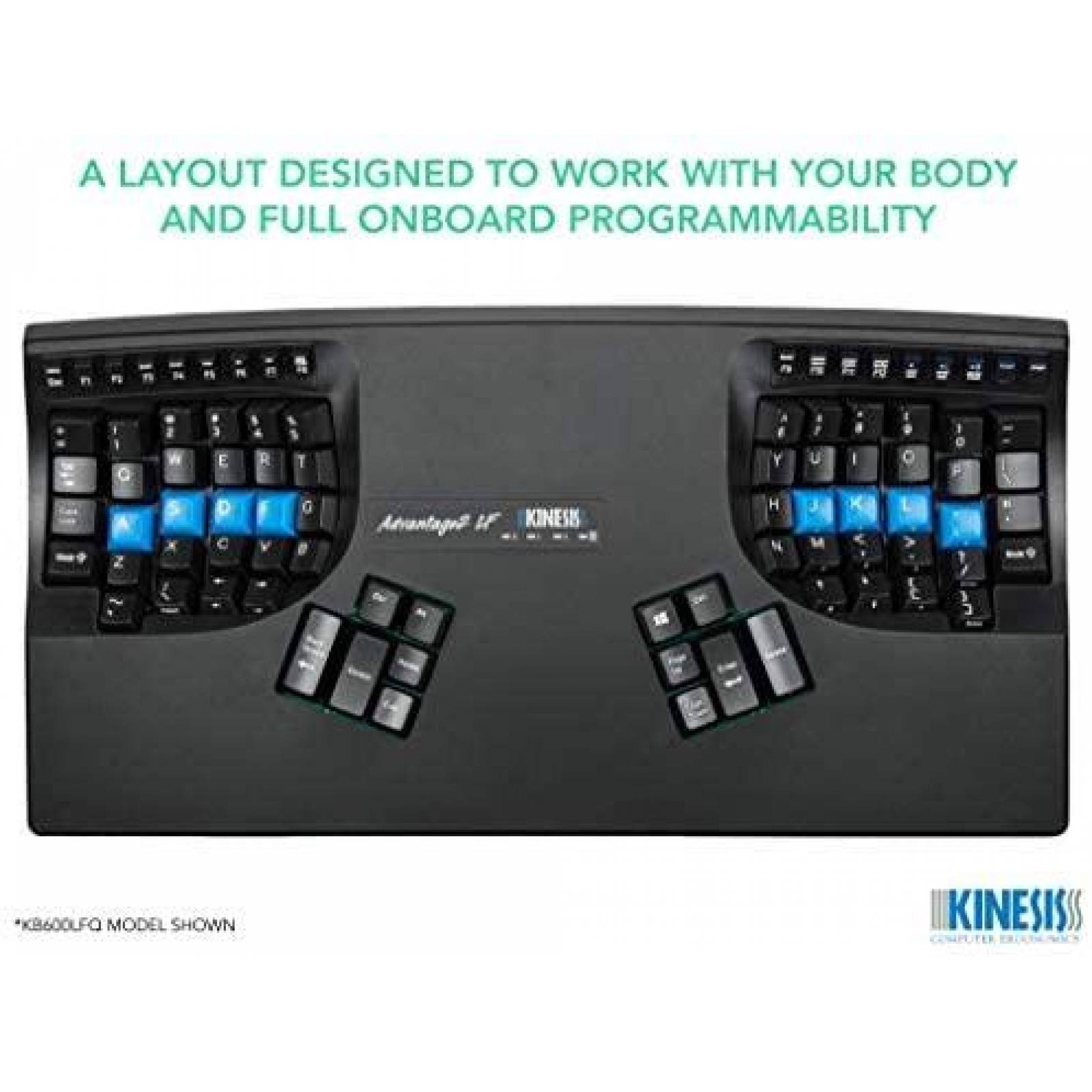 Teclado Kinesis Advantage2 Quiet LF Cherry MX Ergonomico