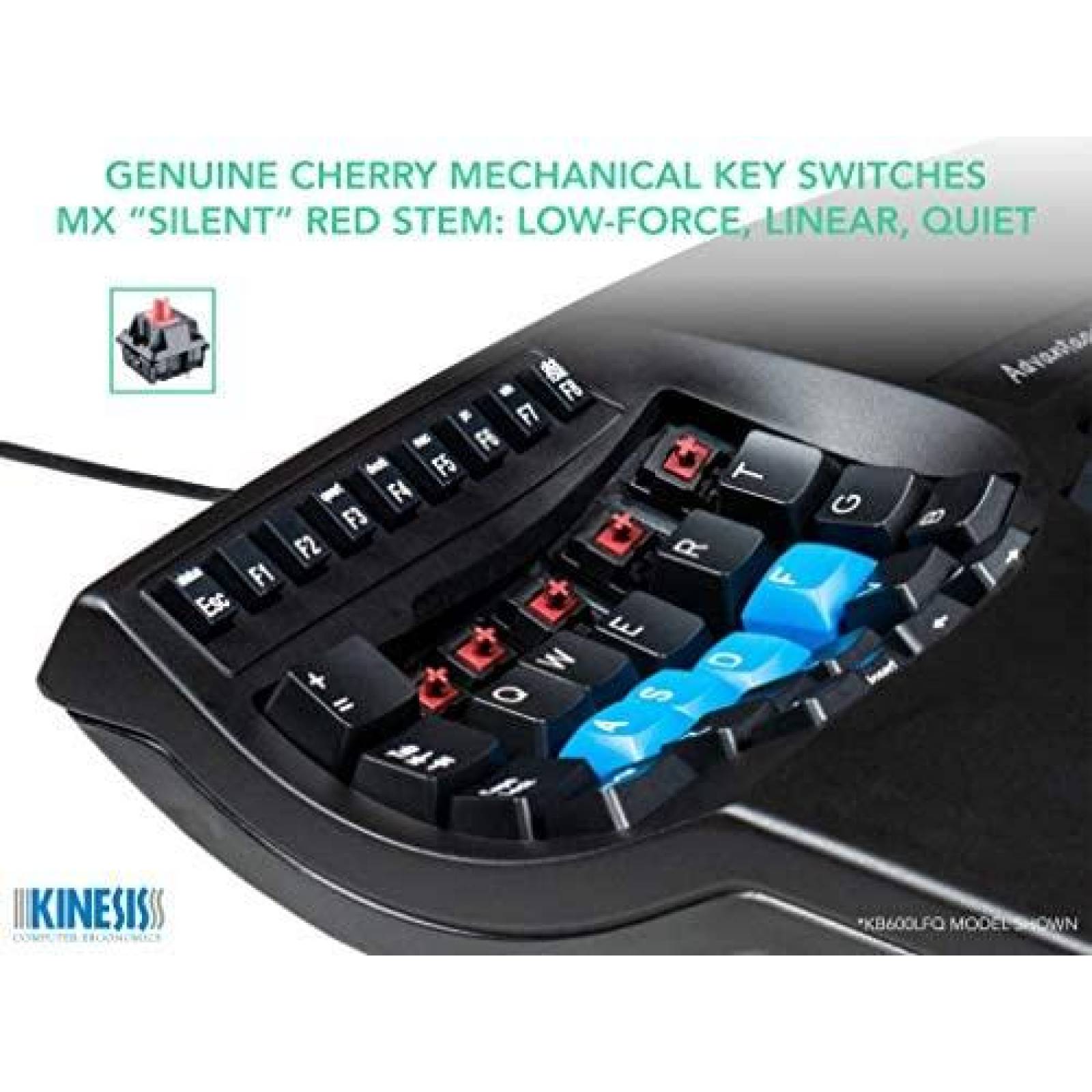 Teclado Kinesis Advantage2 Quiet LF Cherry MX Ergonomico