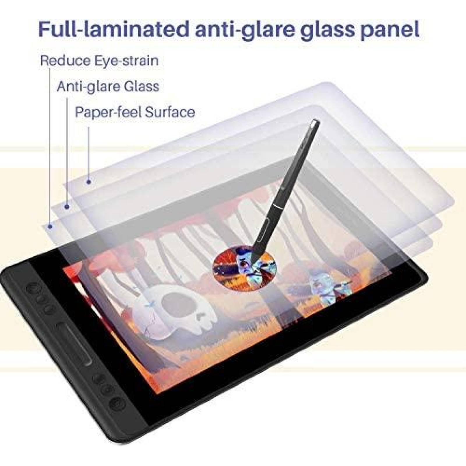 Tablet de Dibujo HUION KAMVAS Pro 13 Pantalla Tactil 13.3"