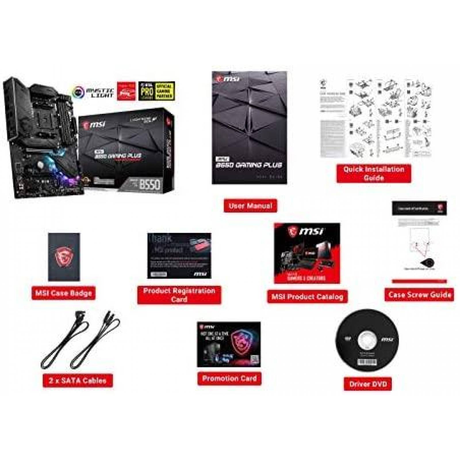 Tarjeta Madre MSI MPG B550 Gaming Plus USB HDMI -Negro