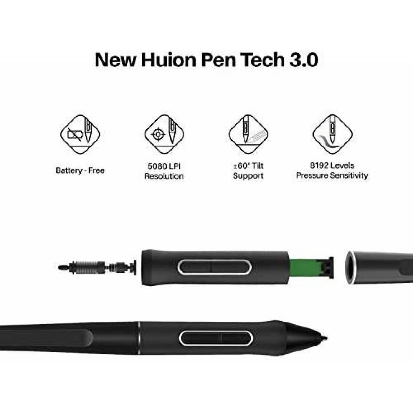 Tablet de Dibujo HUION Resolucion de 1920 x 1080 3 en 1