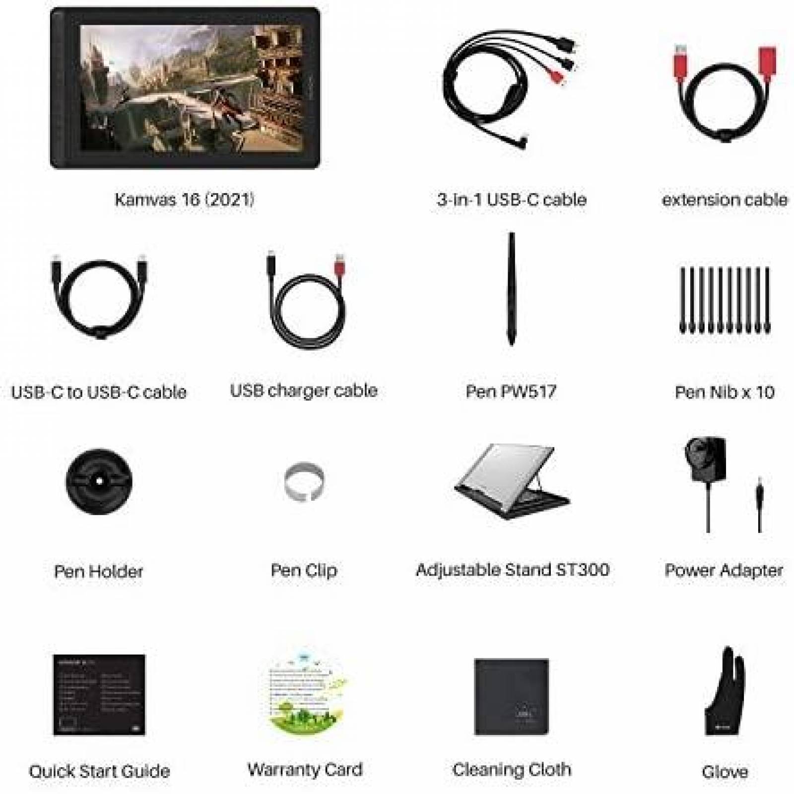 Tablet de Dibujo HUION Resolucion de 1920 x 1080 3 en 1