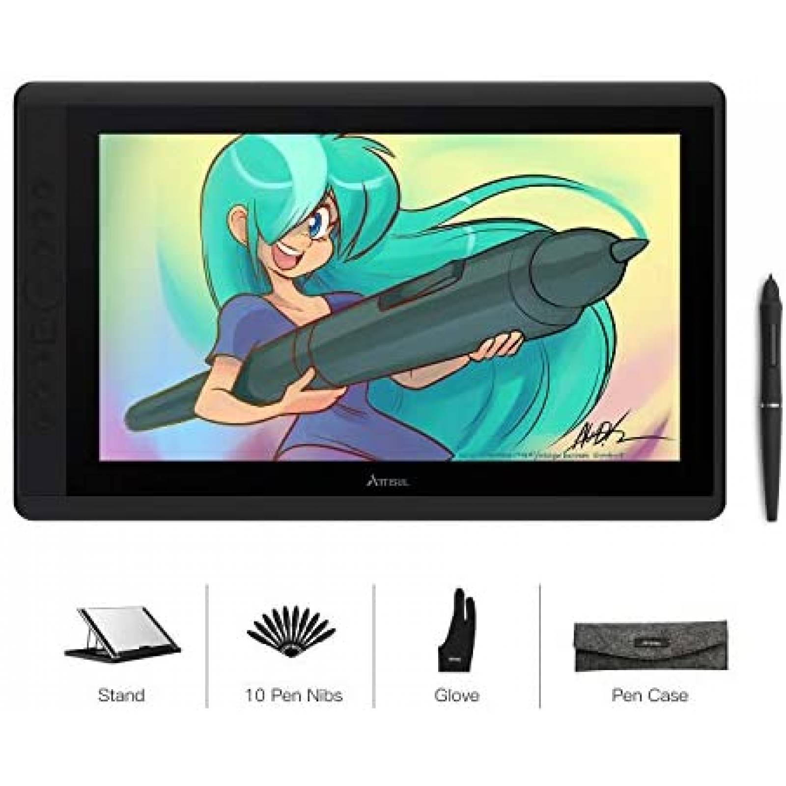 Tablet Artisul D16 15.6'' Con Pluma Gráfica -Negro