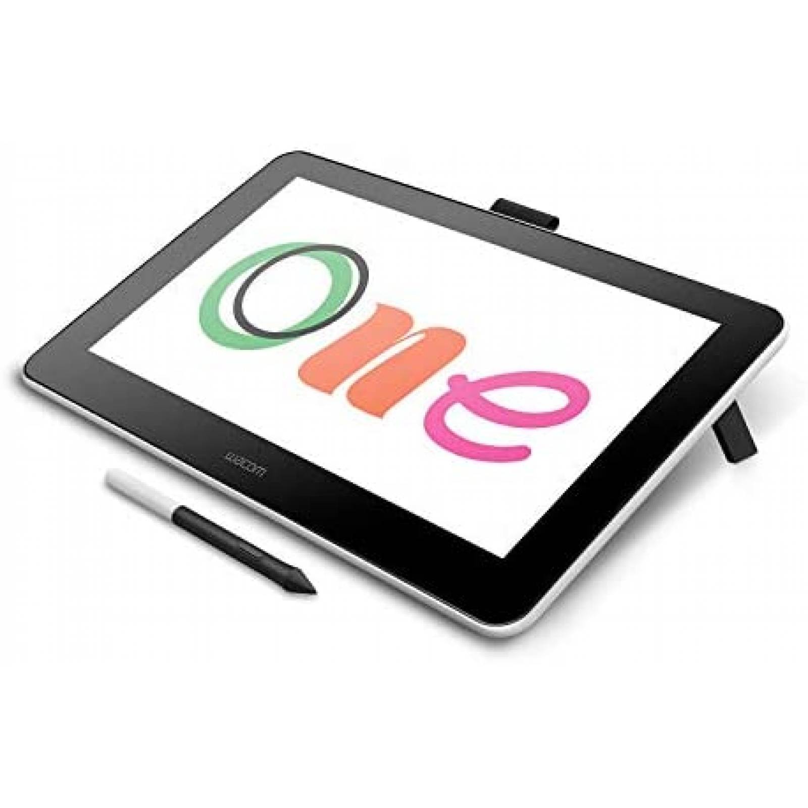 Tableta Gráfica Wacom One de 13.3'' con Soporte -Blanco 