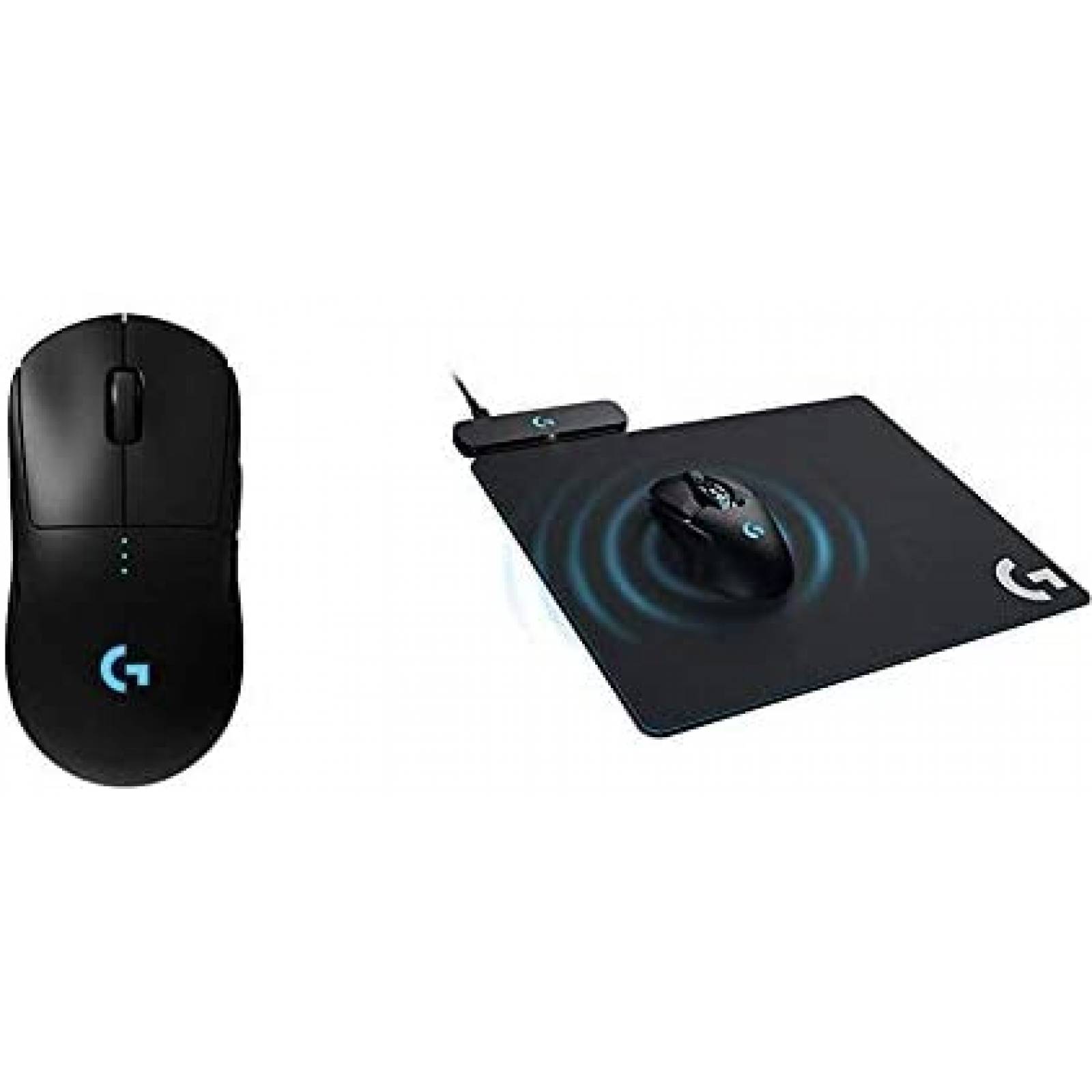 Mouse Gamer Logitech G G703 con Mousepad para Carga -Negro