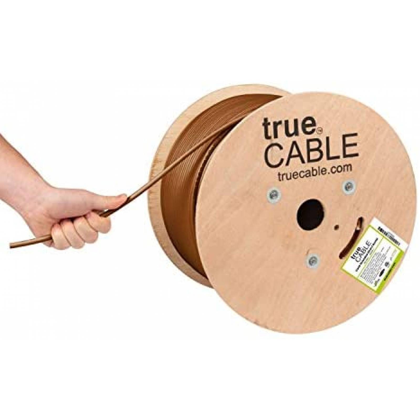 Cable Ethernet trueCABLE Cat6 1000 Pies 23AWG 550MHz -Café 