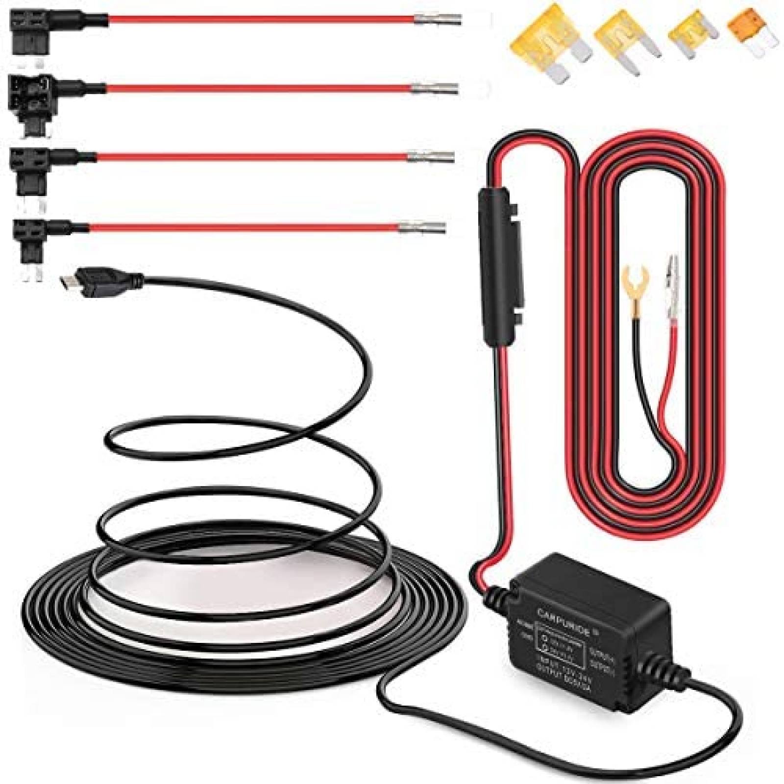 Kit de Cables Carpuride Micro USB Cargador para Dash Cam