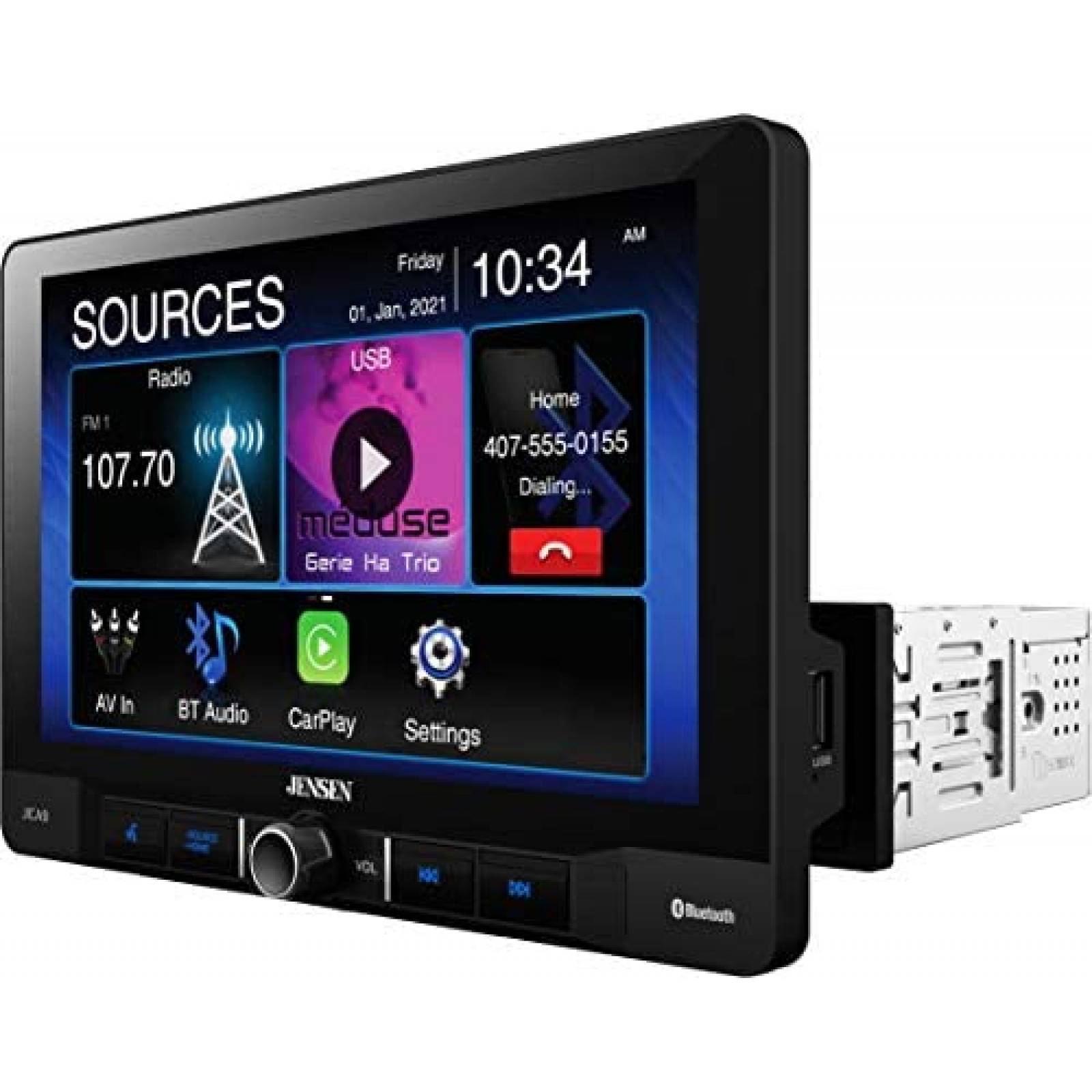Estéreo de Automóvil Jensen Pantalla Táctil de 9" -Negro
