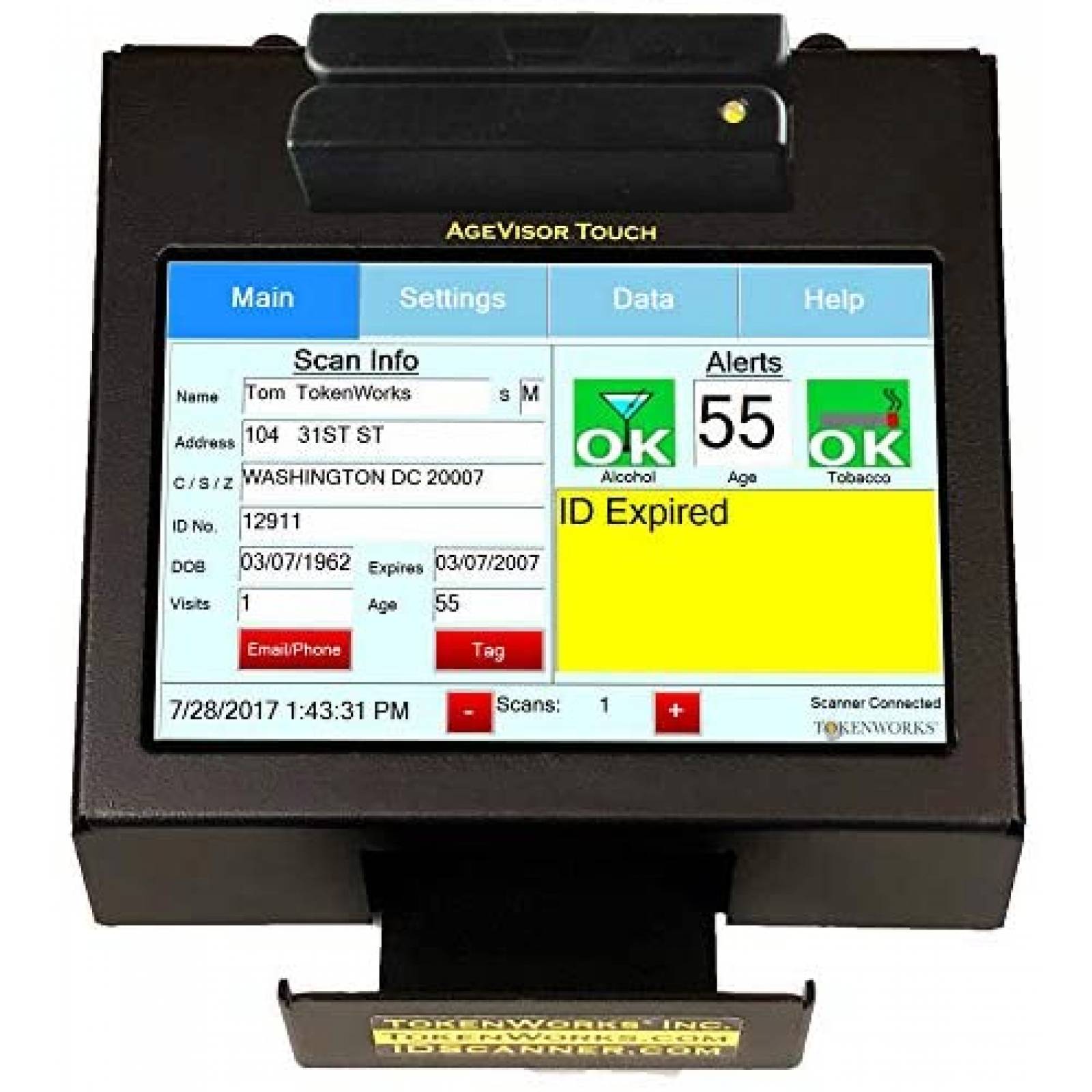 Escáner de Barras AgeVisor Touch ID Scanner 2.5´´ -Negro 