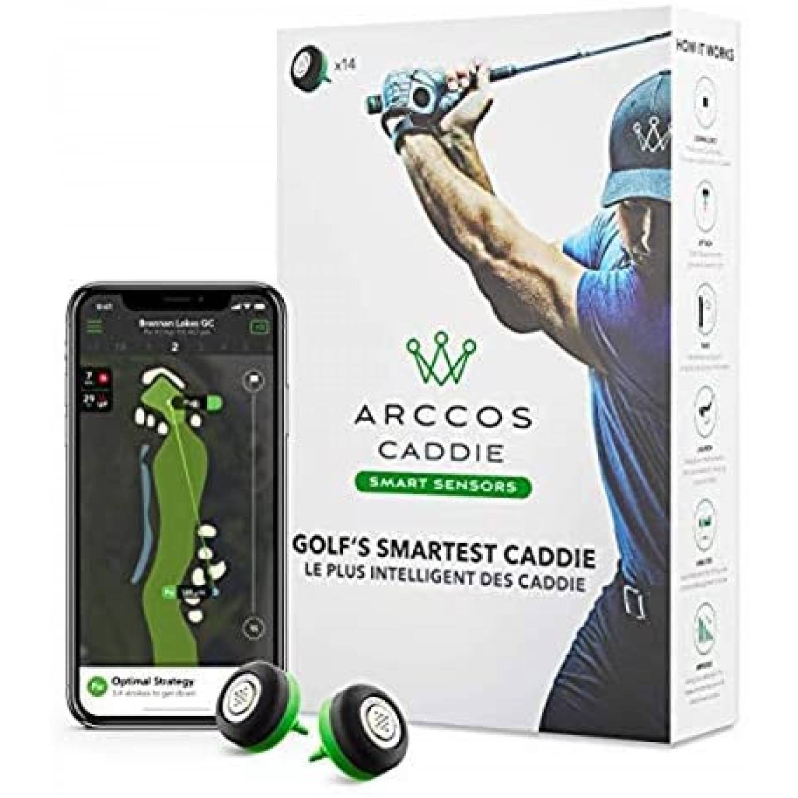 Sensor Inteligente Arccos Golf Telémetro GPS Tecnología IA 
