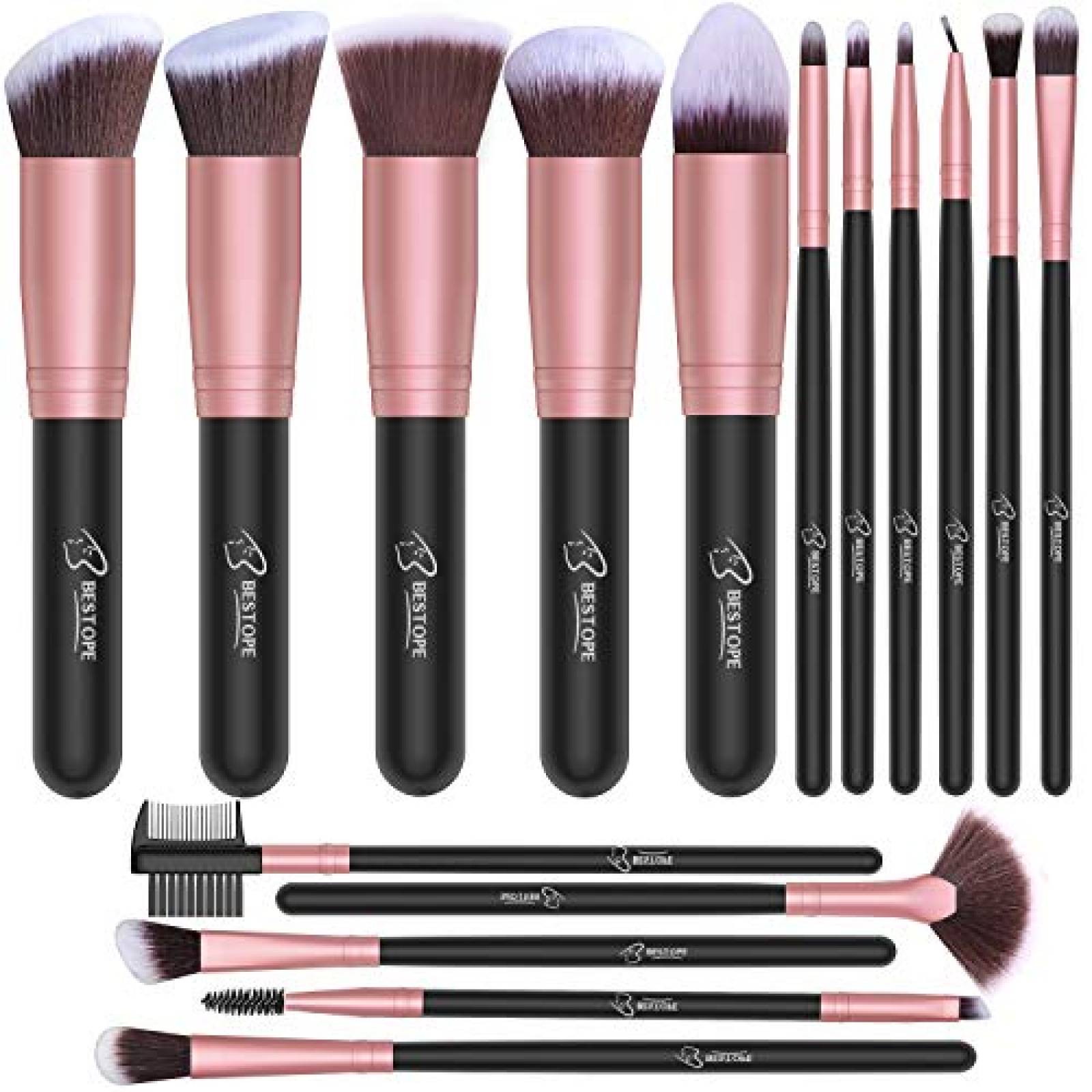 Brochas de Maquillaje Bestope Juego de 16 unidades 