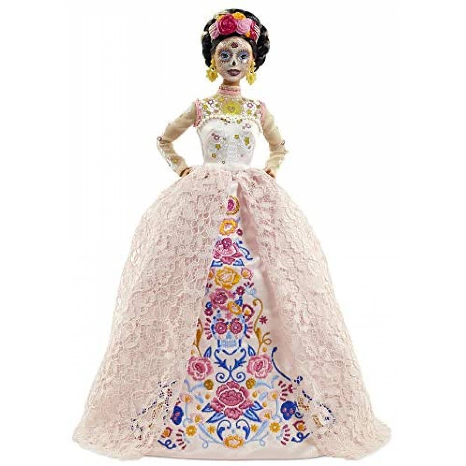 Muñeca De Juguete Barbie Dia De Muertos Encaje Bordado 