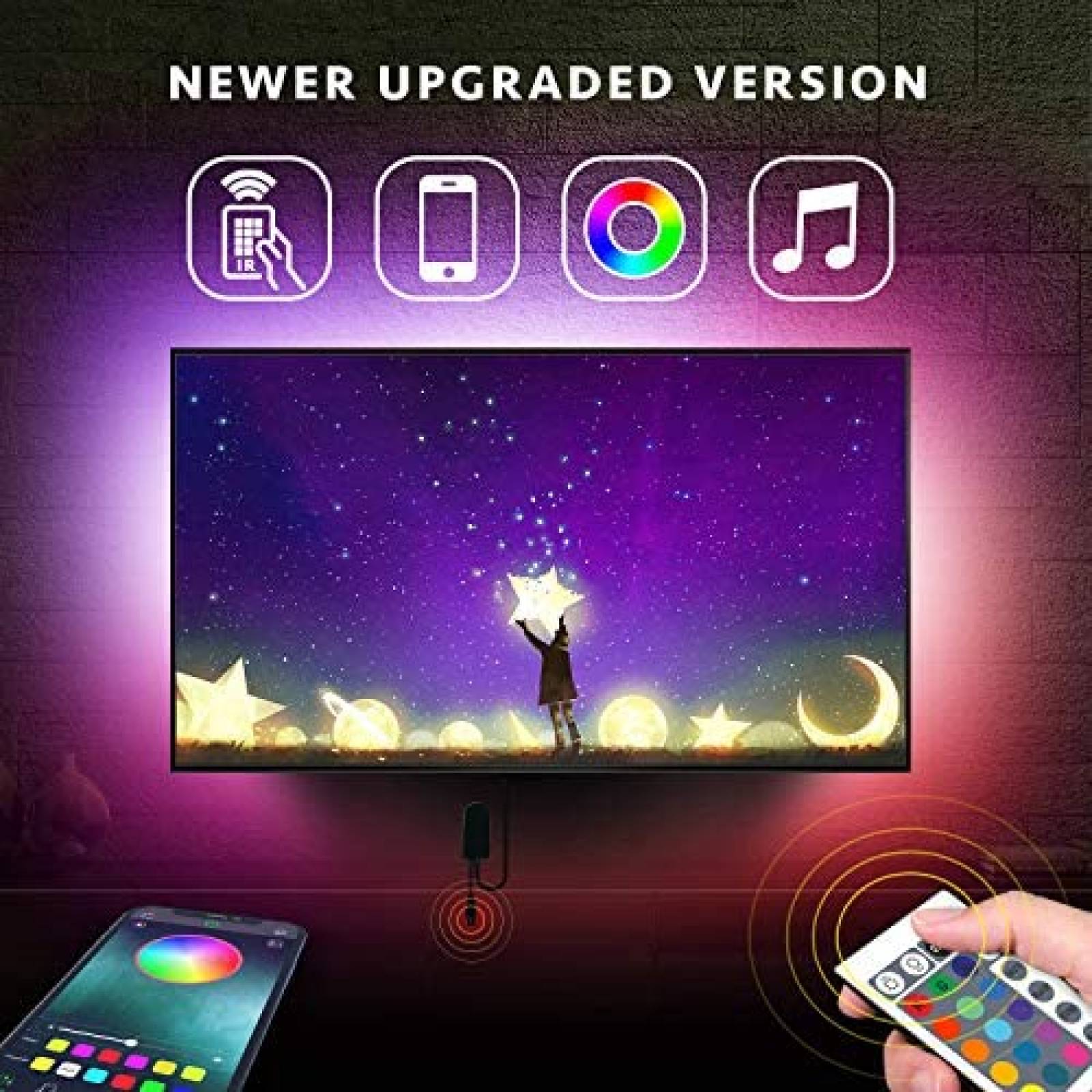 Tira de luces LED para TV Nexillumi RGB 24" a 60" Multicolor