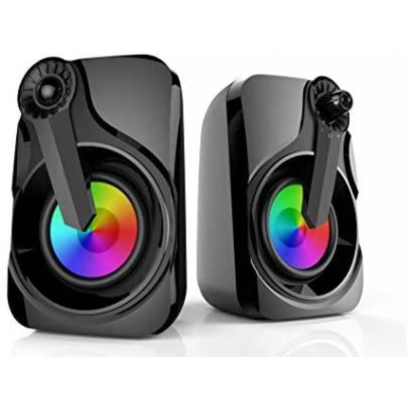 Altavoces de computadora Marboo USB luz LED RGB -Negro