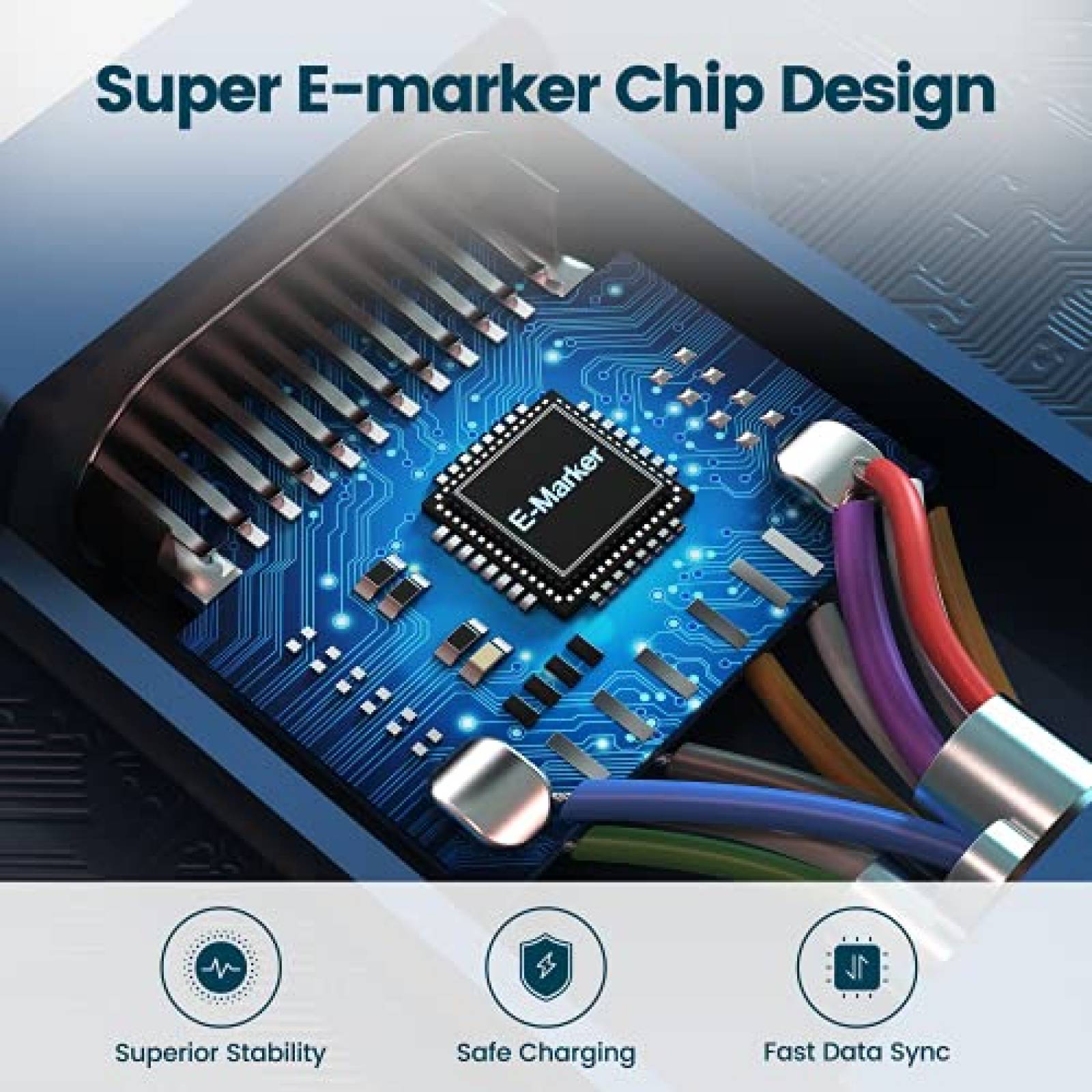 Cable cargador Rampow RAMPOW-TT02-US USB C Compatible -Azul