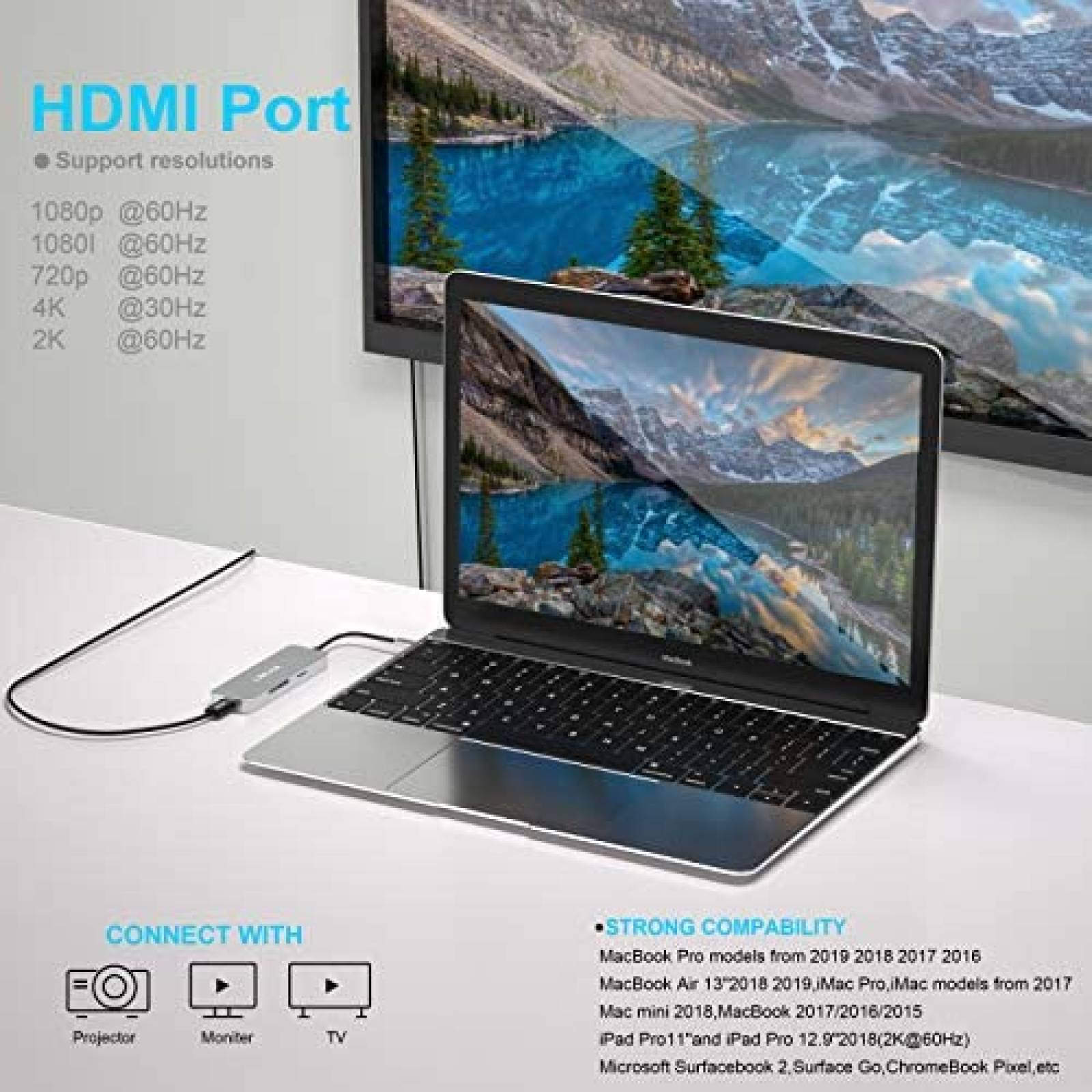 Adaptador LDLrui LR-HA10 Concentrador De USB 4 Puertos -Gris
