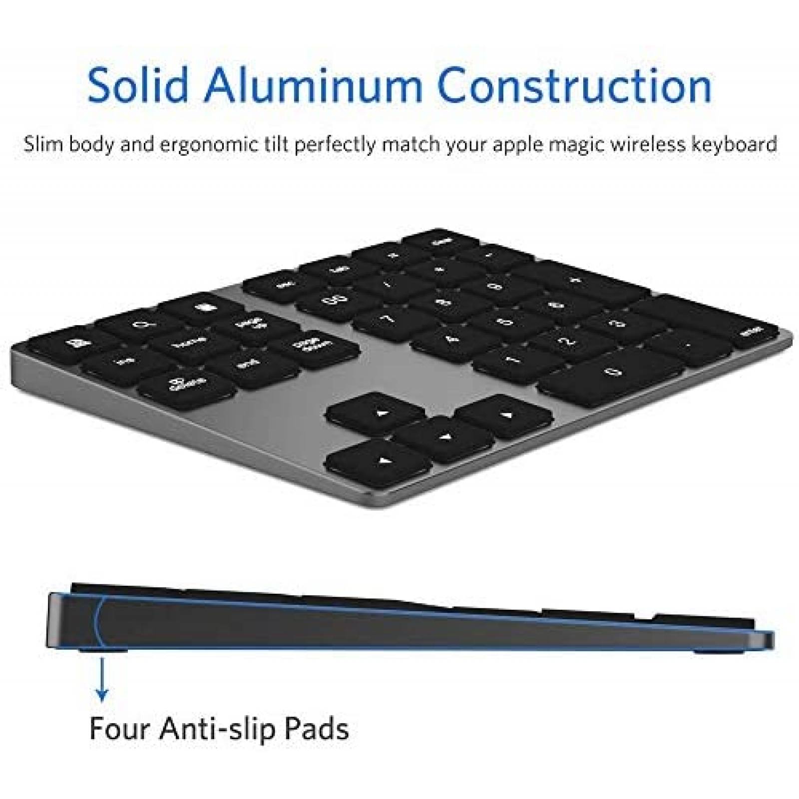 Teclado Numerico IKOS 34 Teclas Bluetooth para Windows iMac