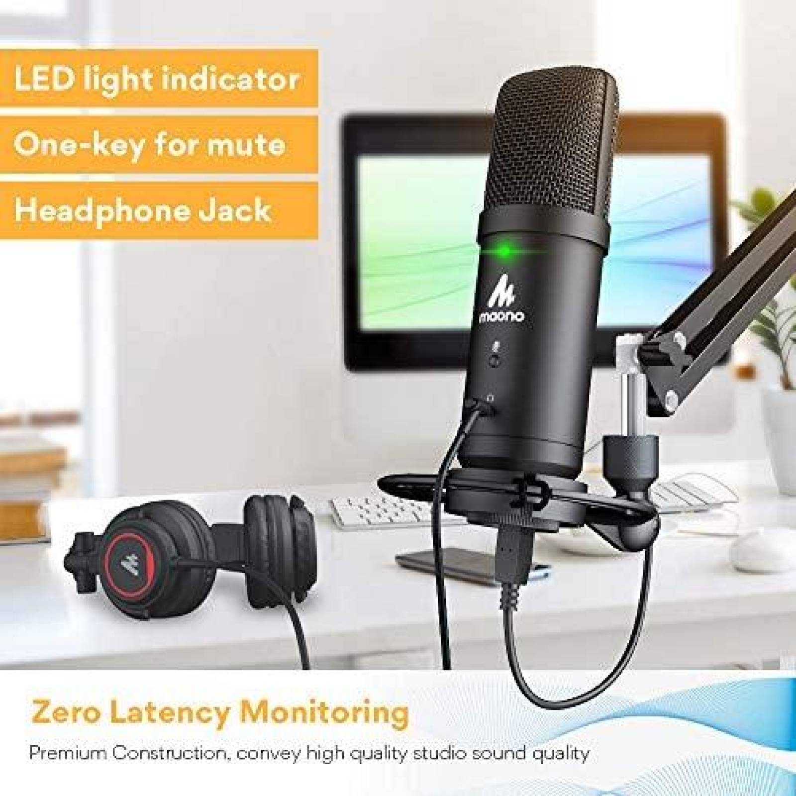 Microfono MAONO AU-PM401H USB Profesional para YouTube