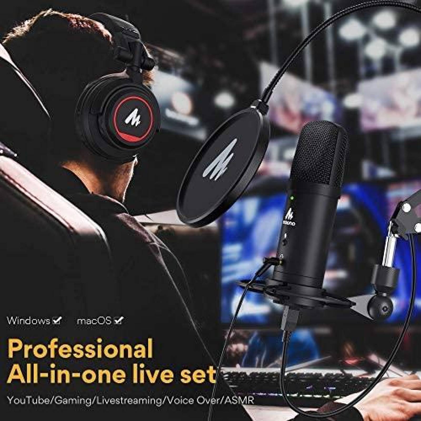 Microfono MAONO AU-PM401H USB Profesional para YouTube
