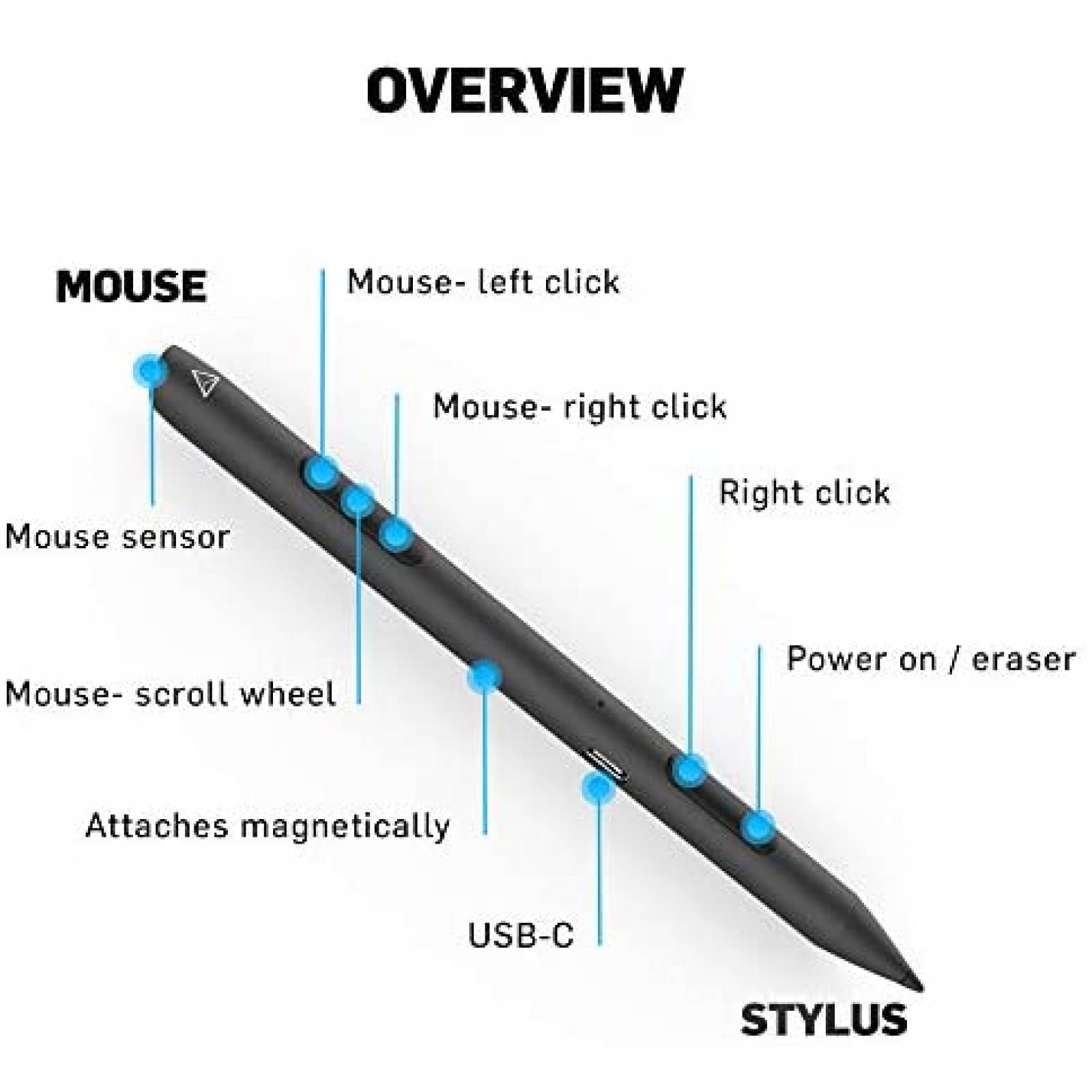 Touch Pen Adonit Ink-M Compatible Para Microsoft Surface