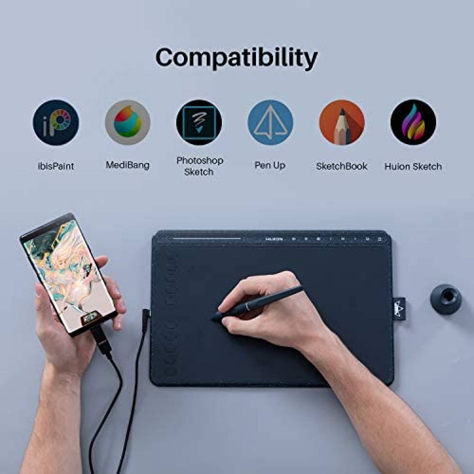 Tablet Grafica HUION HS611 13.19'' x 8.66'' USB -Negro