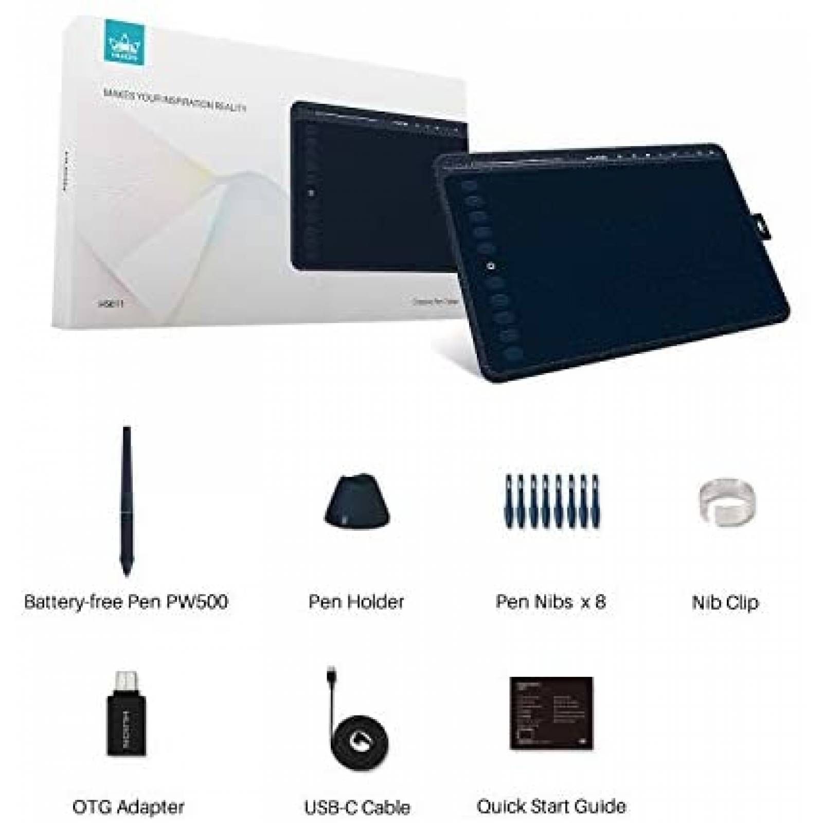 Tablet Grafica HUION HS611 13.19'' x 8.66'' USB -Negro