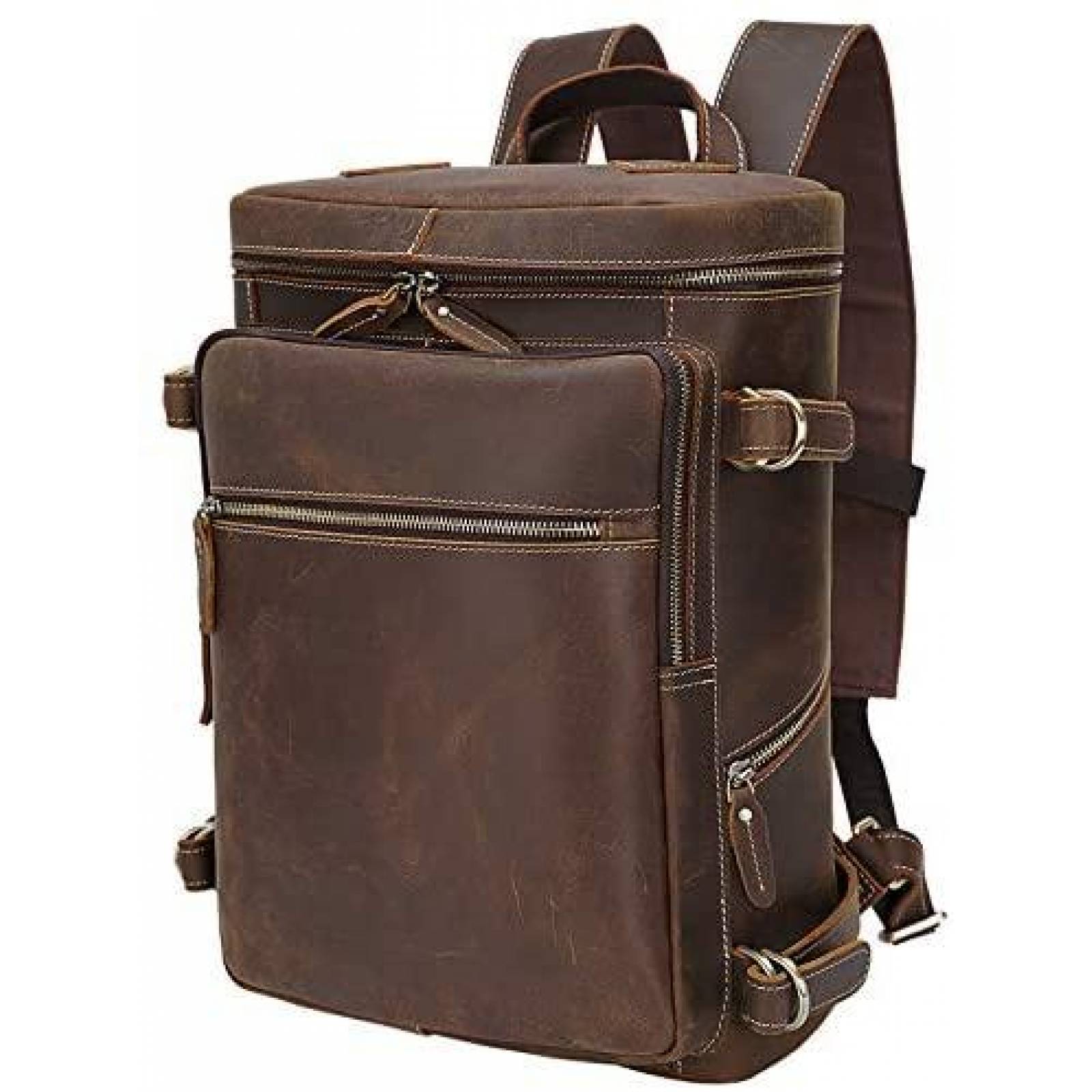 Mochila Unique Retro Bag Vintage de cuero genuino -Marron