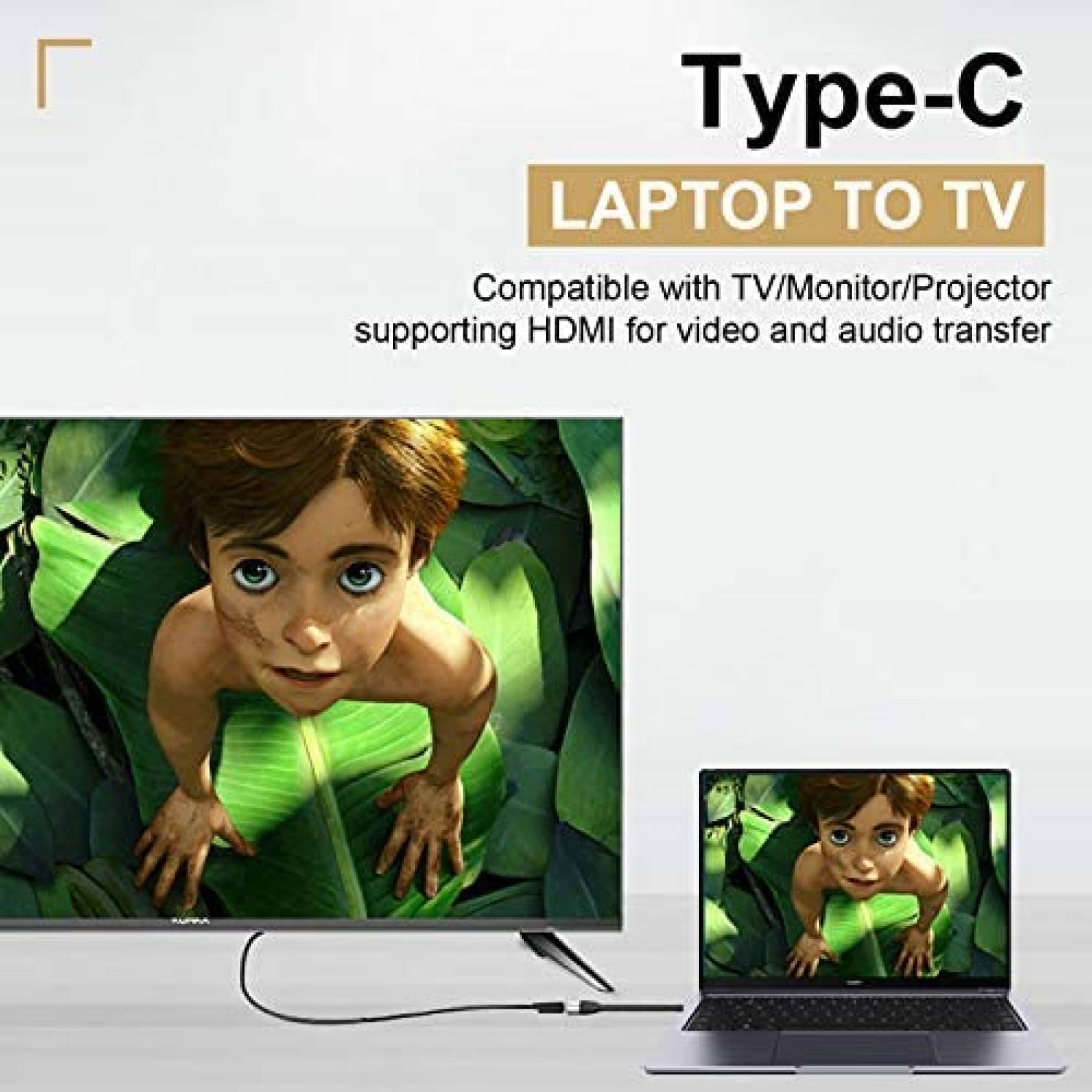 Adaptador LamToon USB C a HDMI 4K 60Hz Thunderbolt 3 -Negro