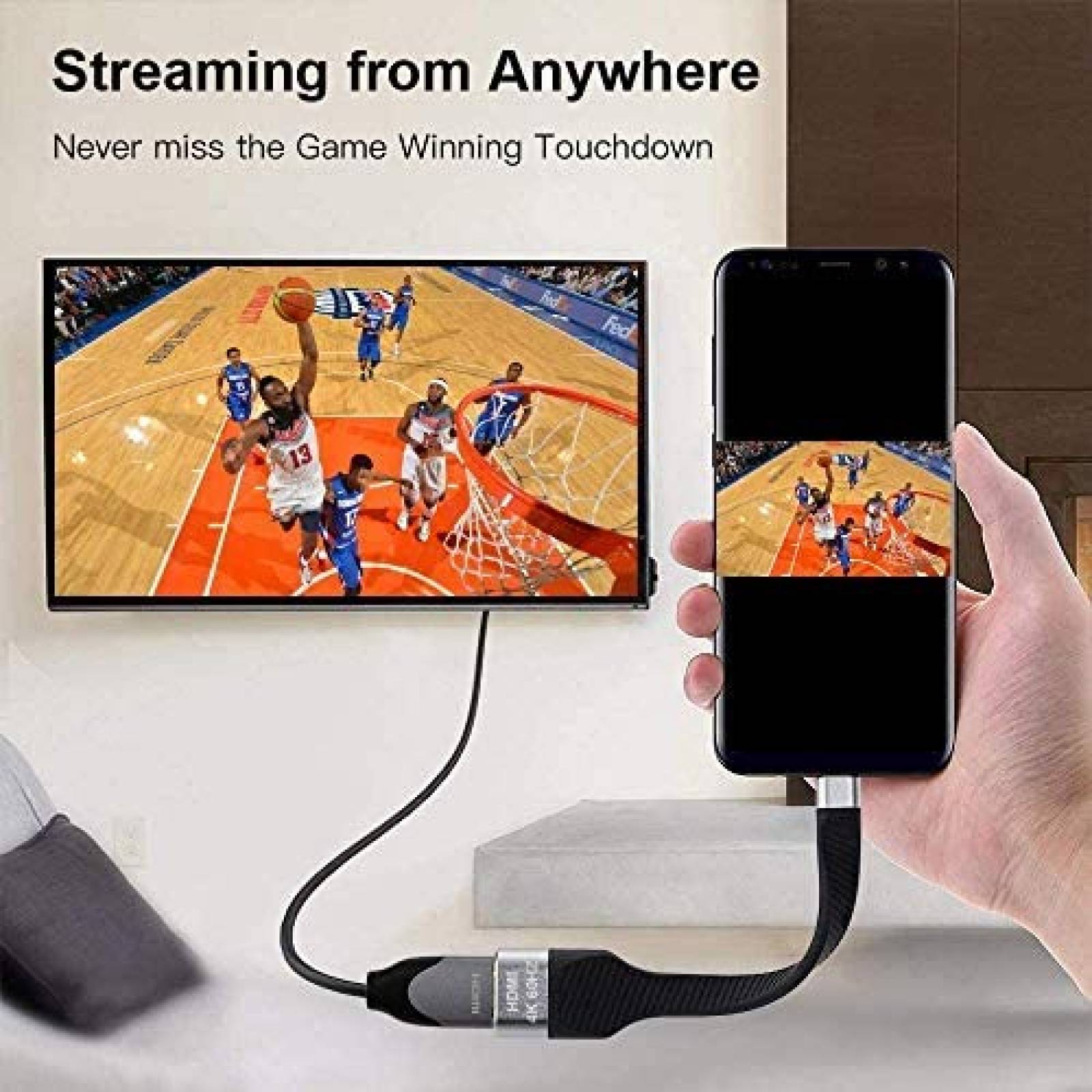 Adaptador LamToon USB C a HDMI 4K 60Hz Thunderbolt 3 -Negro