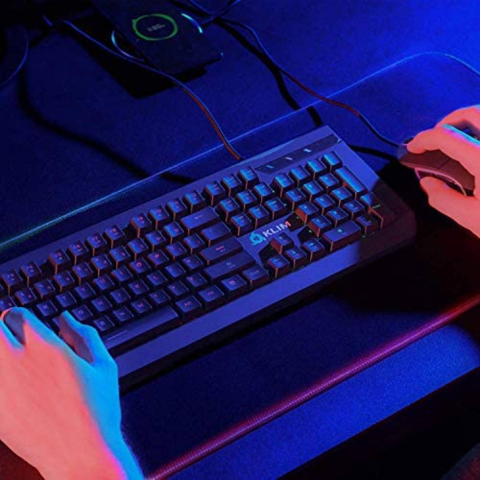 Mouse Pad KLIM Supremacy 786 x 300 x 3 mm LED -Negro