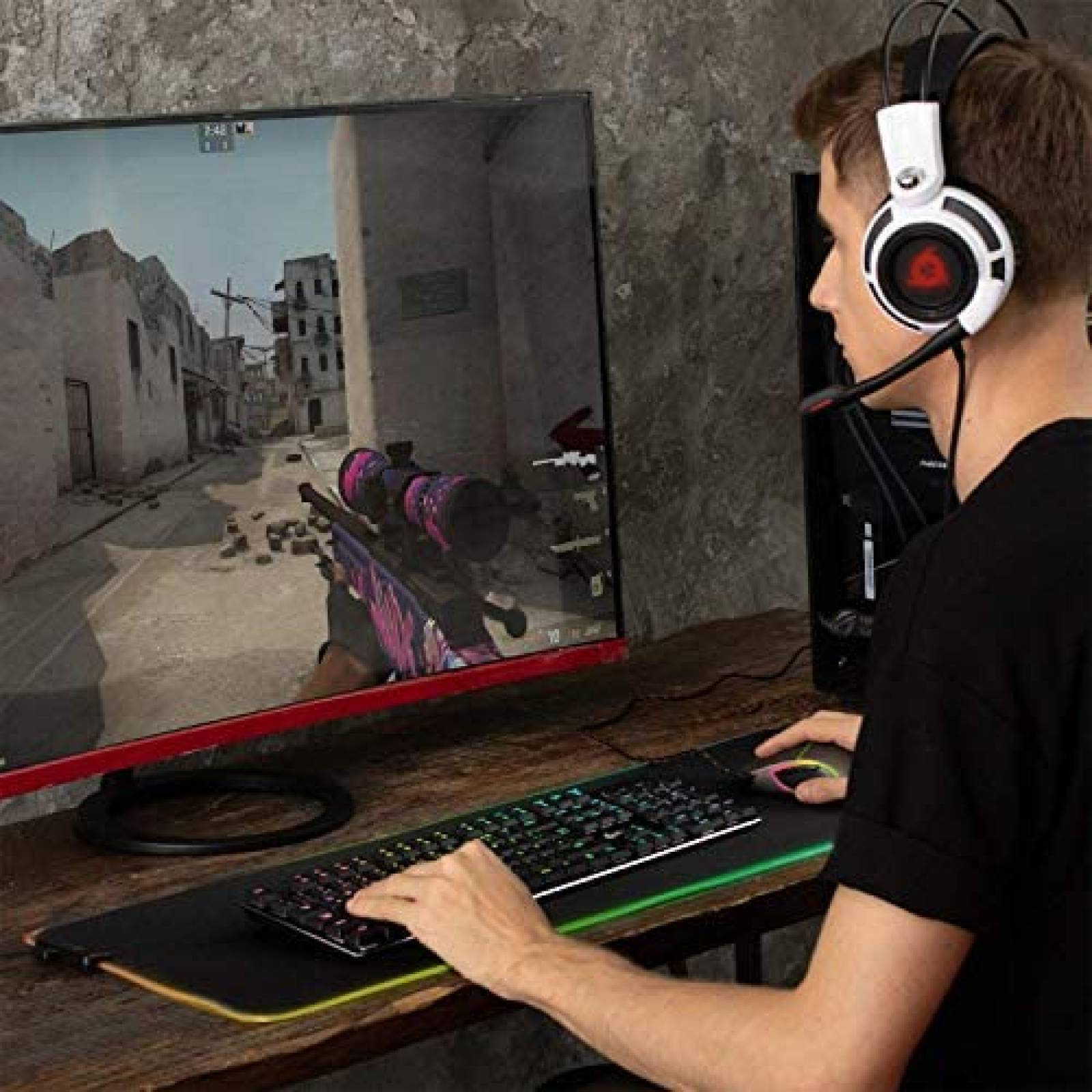 Mouse Pad KLIM Supremacy 786 x 300 x 3 mm LED -Negro