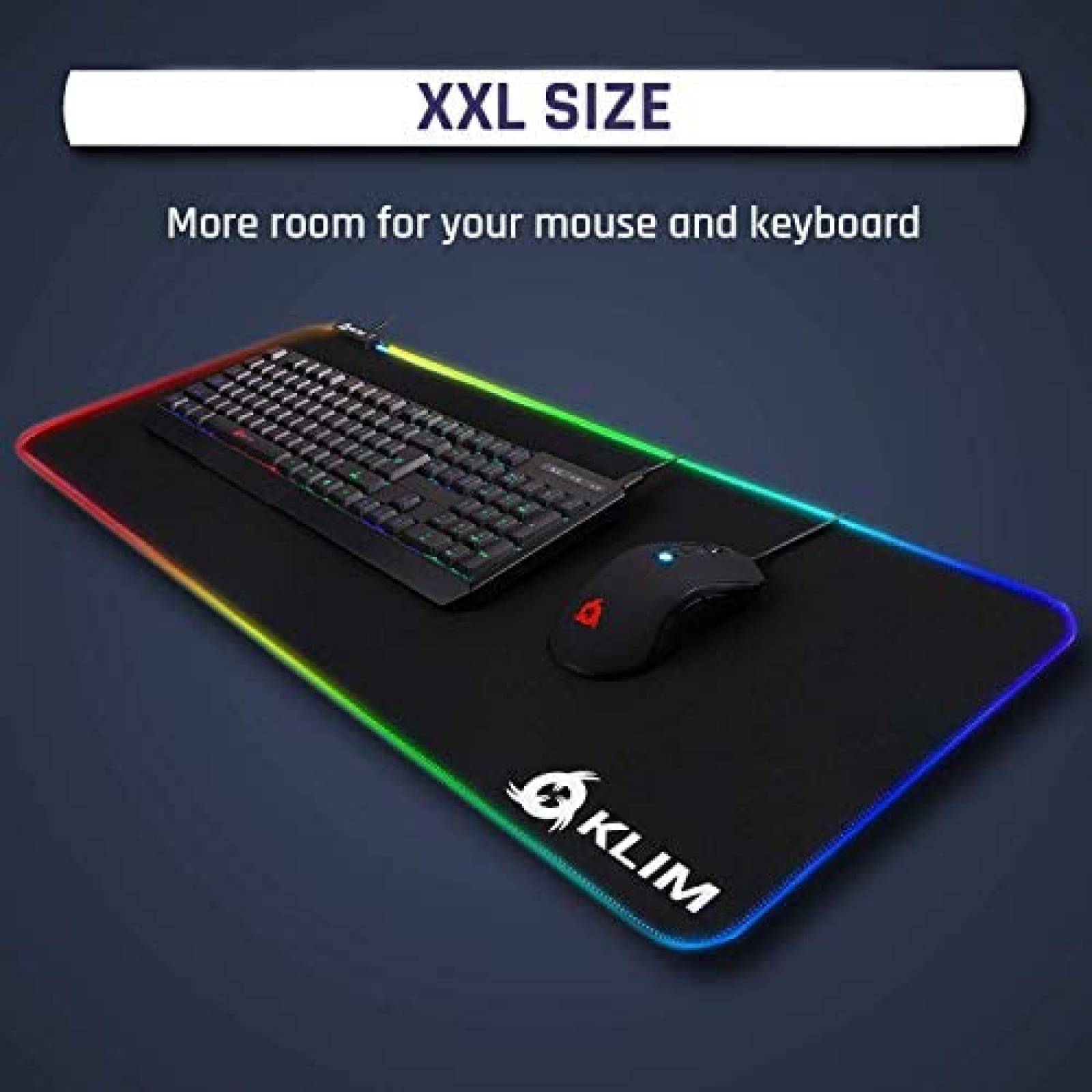 Mouse Pad KLIM Supremacy 786 x 300 x 3 mm LED -Negro