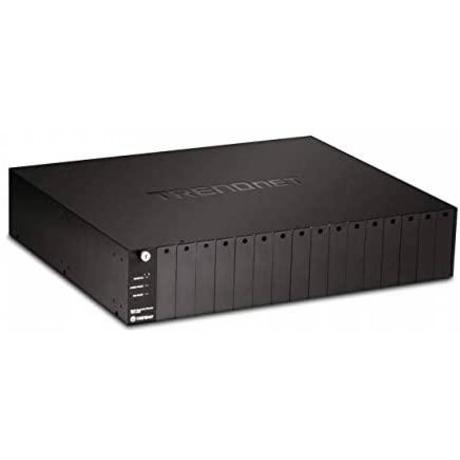 Transceptor de red TRENDnet TFC-1600 16 convertidores -Negro