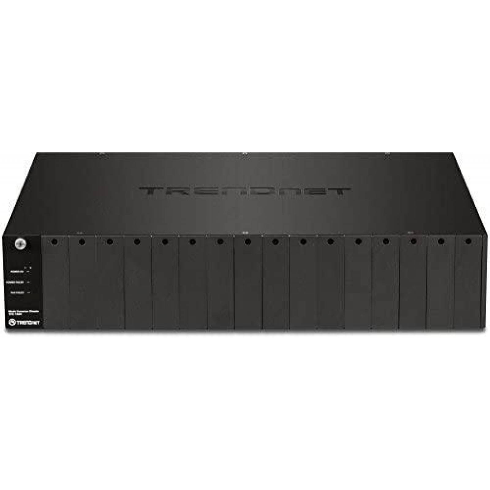 Transceptor de red TRENDnet TFC-1600 16 convertidores -Negro