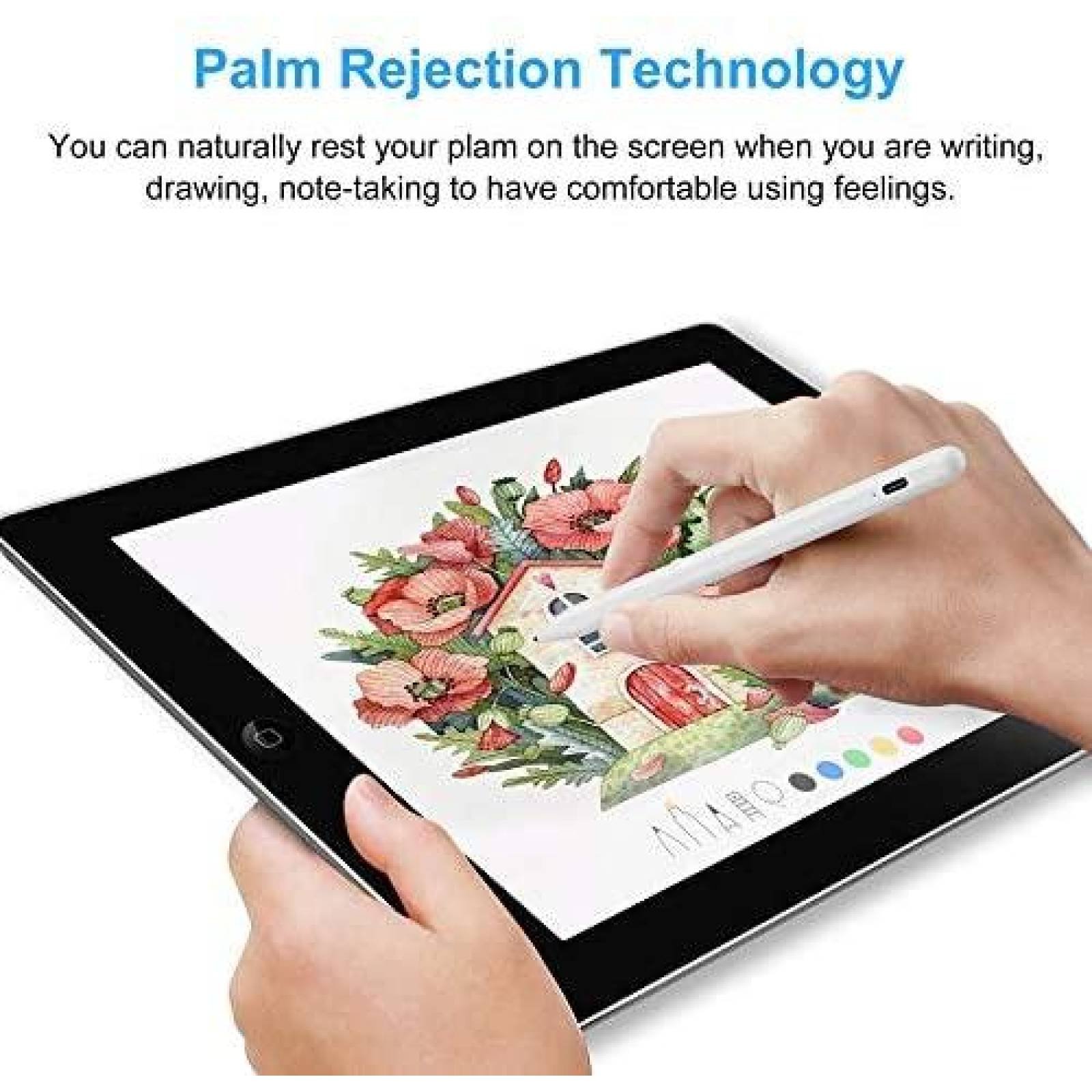 Lapiz stylus FOJOJO recargable compatible con iPad -Blanco