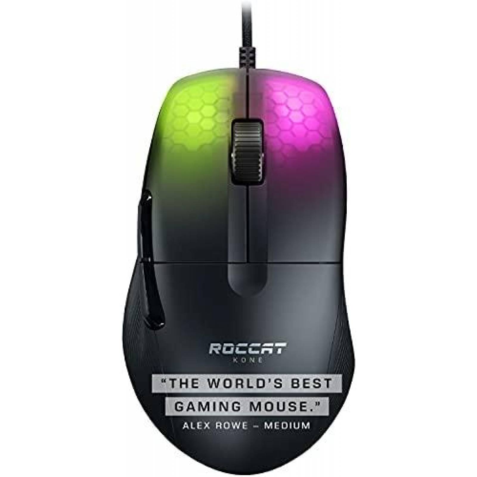 Mouse Gamer ROCCAT KONE Pro RGB Ergonomico y Ligero -Negro