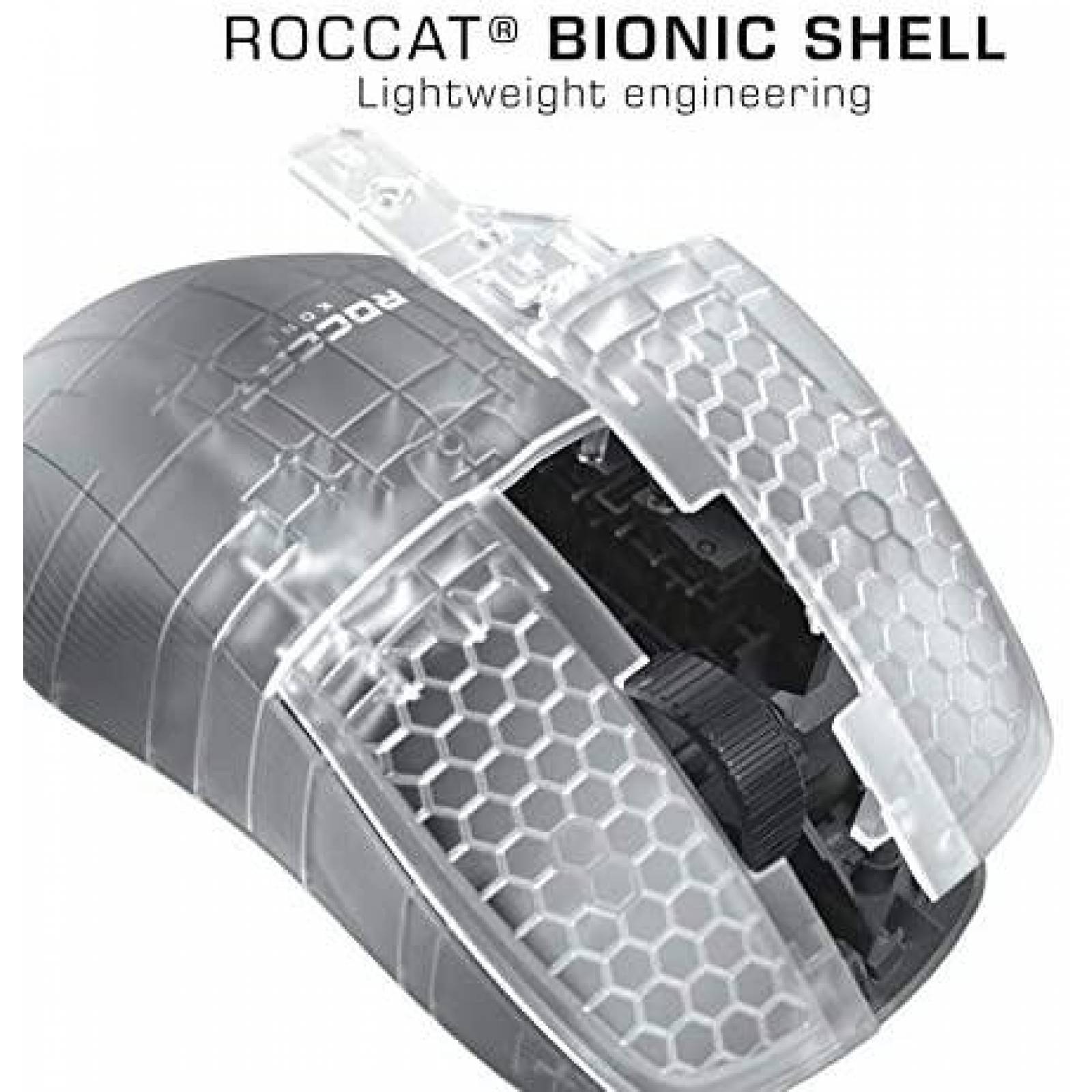 Mouse Gamer ROCCAT KONE Pro RGB Ergonomico y Ligero -Negro