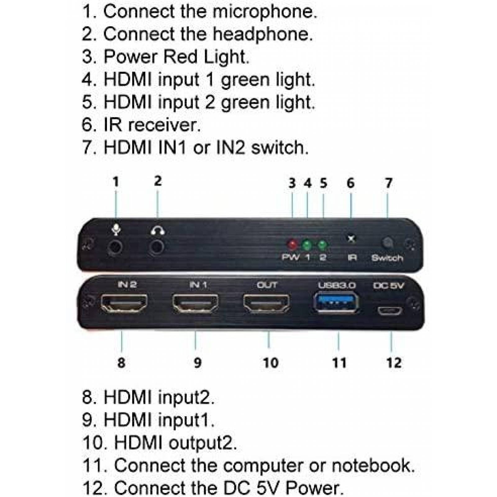 Tarjeta Capturadora de Video YOTOCAP 4K 60fps HDMI -Negro